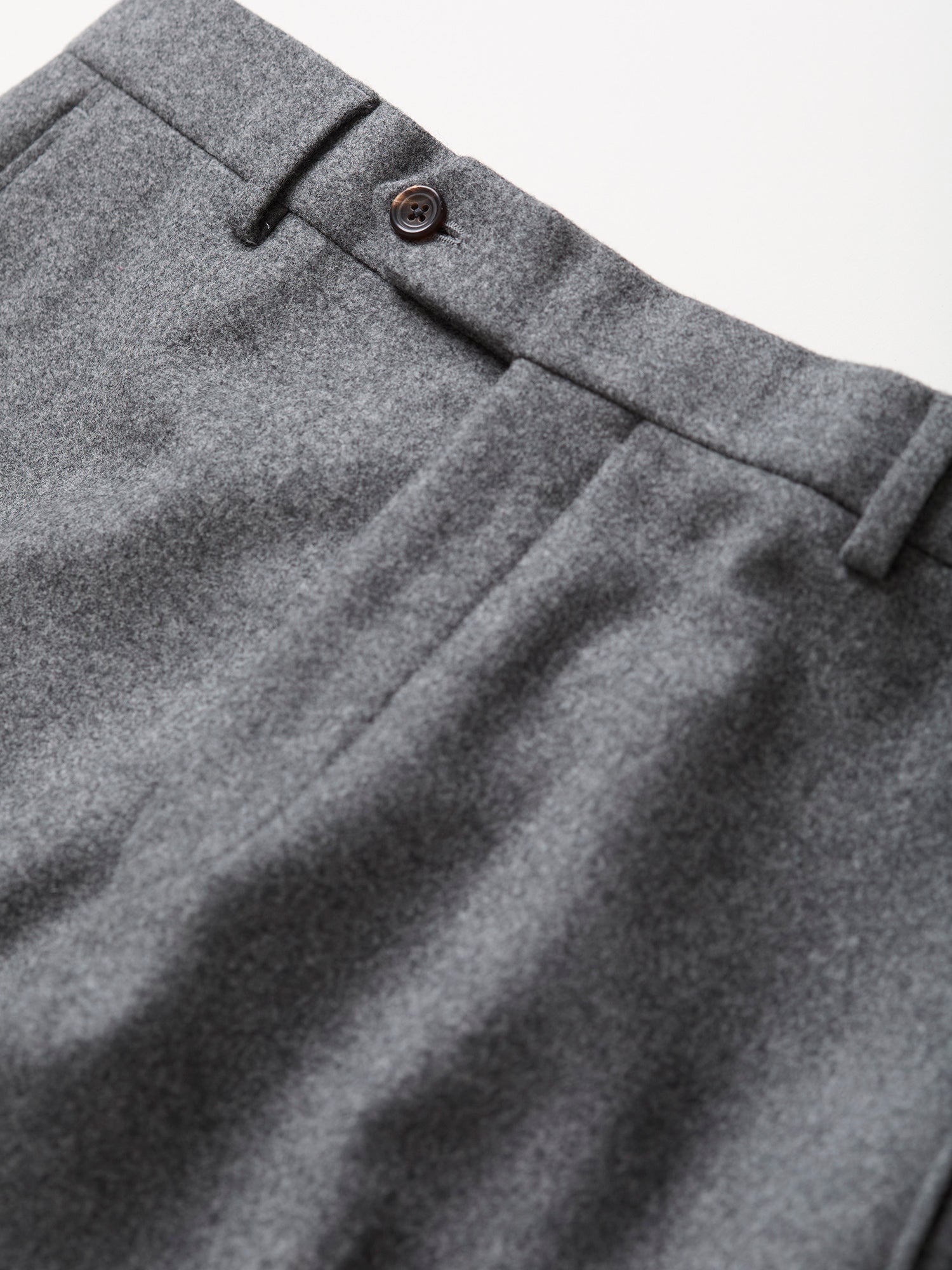 Mautby Woolen Flannel Trousers Mid Grey