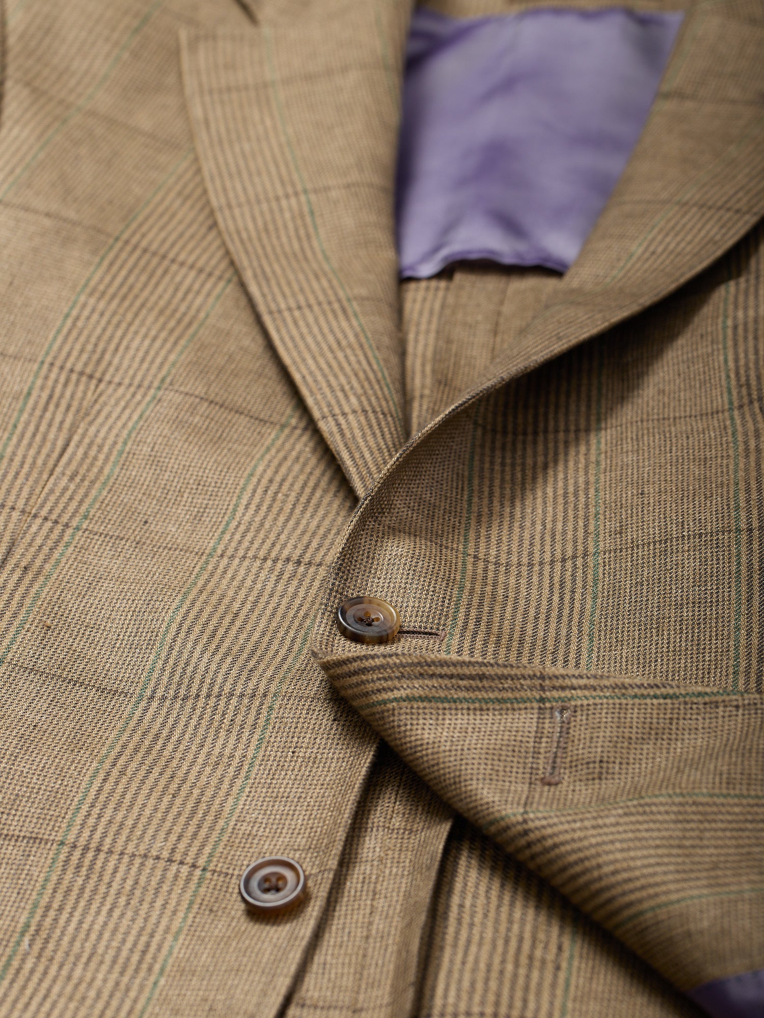 Gunton Russel Check Linen Jacket Brocéliande