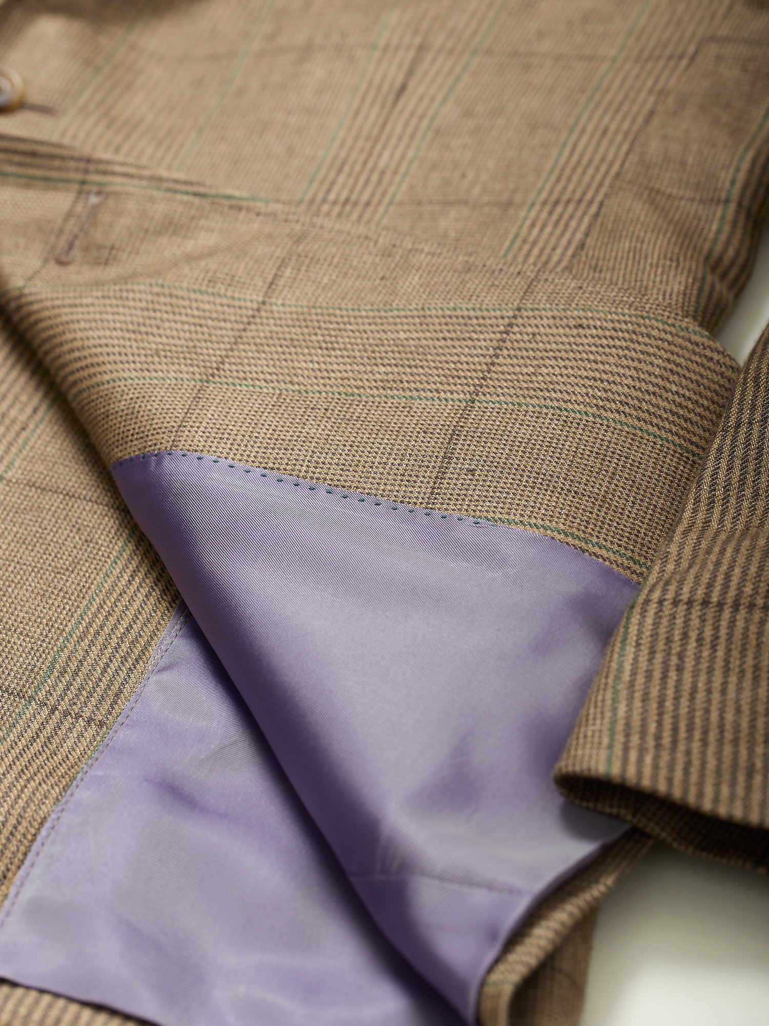 Gunton Russel Check Linen Jacket Brocéliande