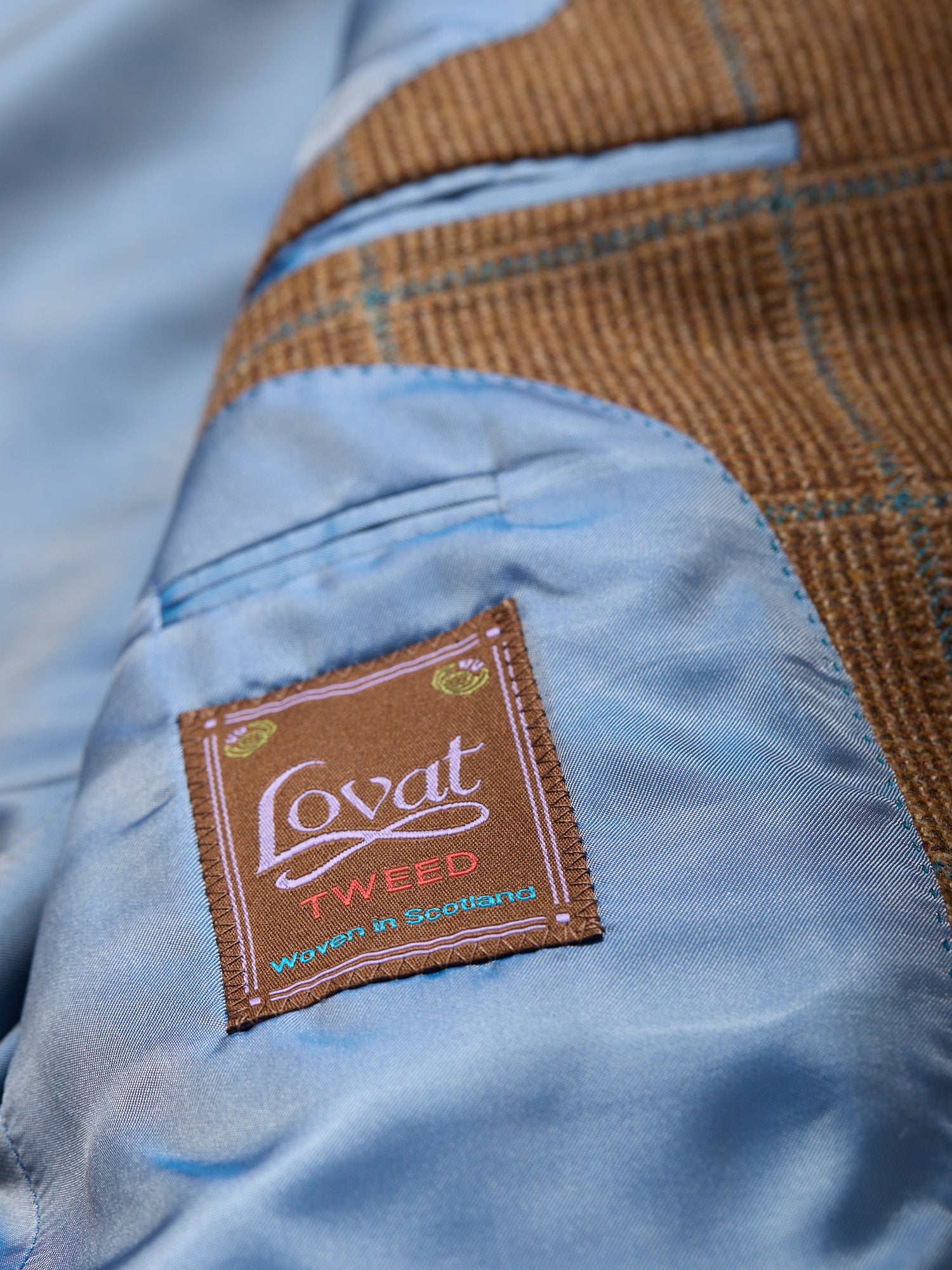 Hacking Saxony Tweed Jacket Brown Windowpane