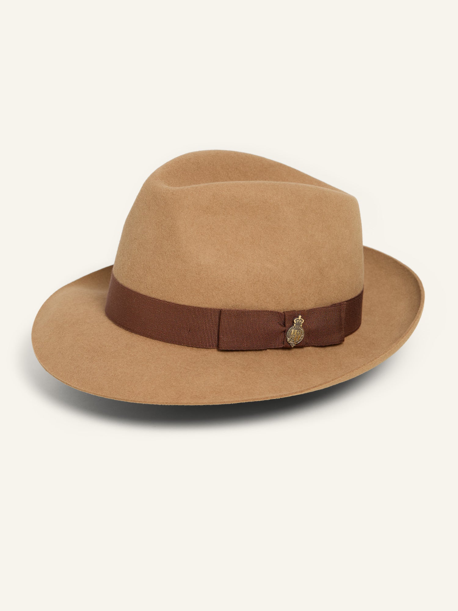 Tweed Collab Fur Felt Trilby Hat Camel