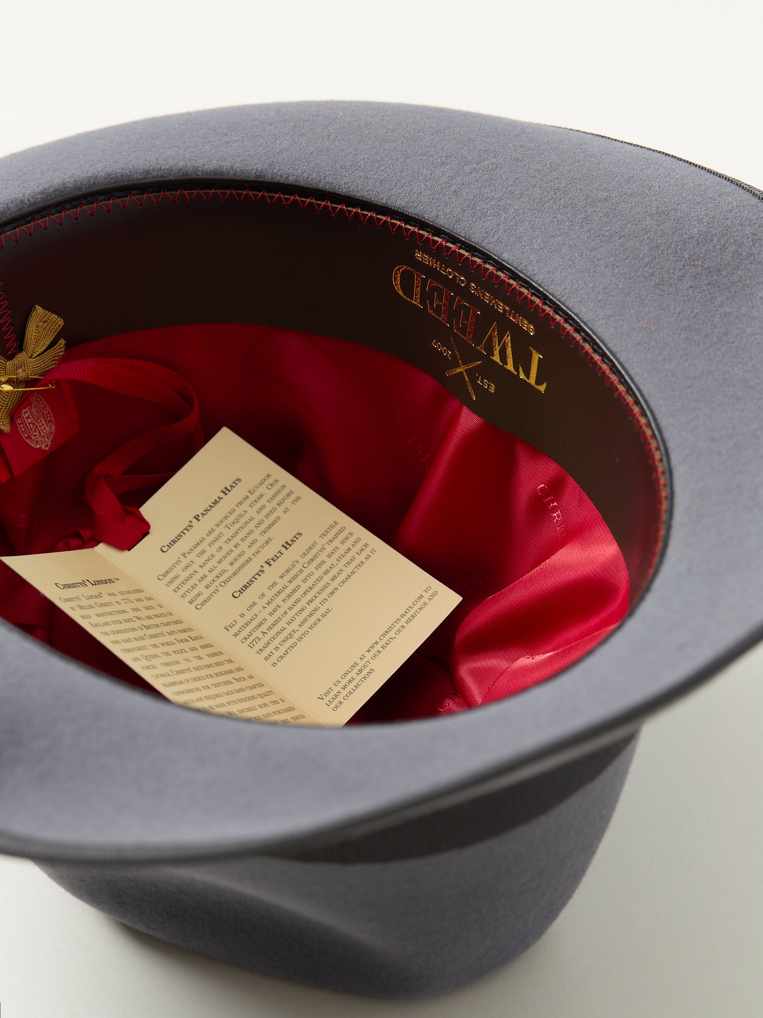 Tweed Collab Fur Felt Trilby Hat Grey