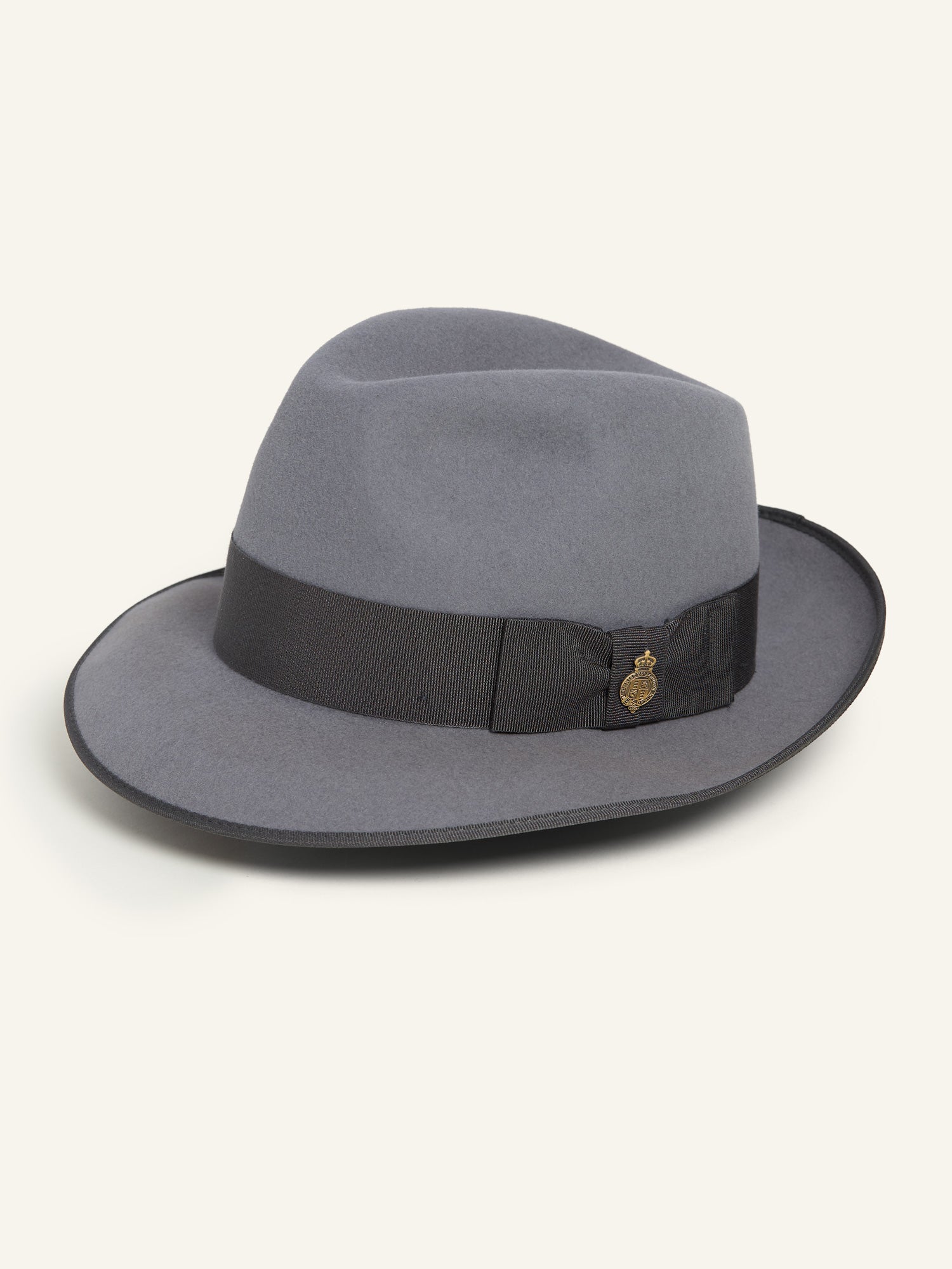 Tweed Collab Fur Felt Trilby Hat Grey