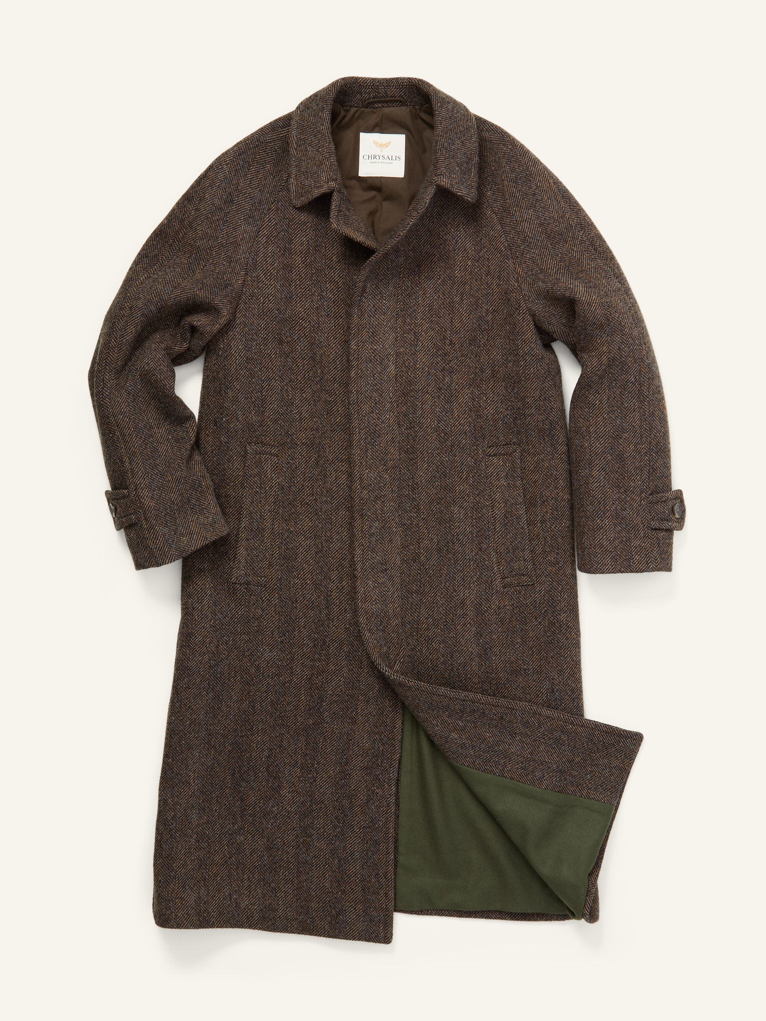 Knightsbridge Tweed Raglan Coat Chocolate HB