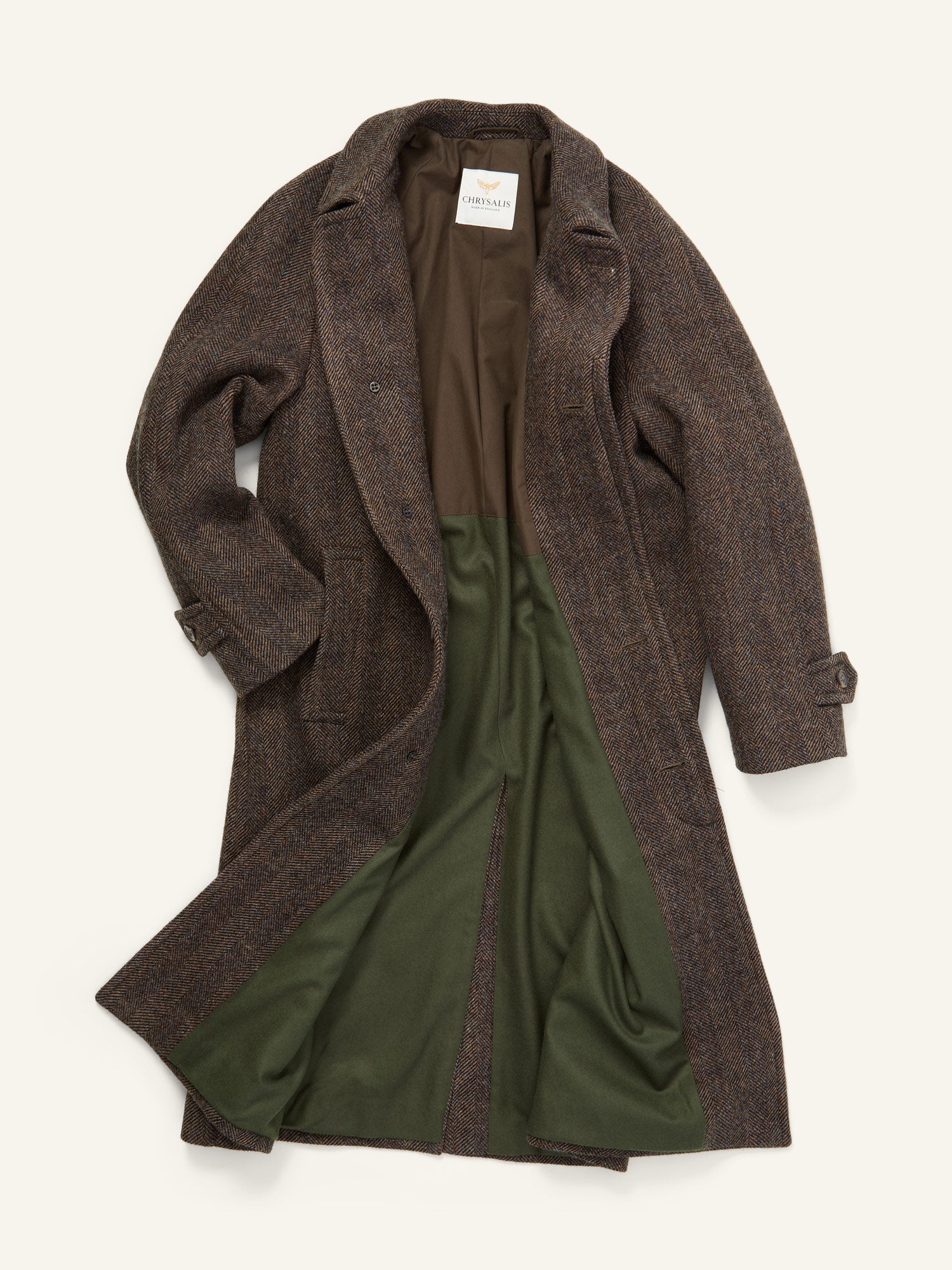 Knightsbridge Tweed Raglan Coat Chocolate HB