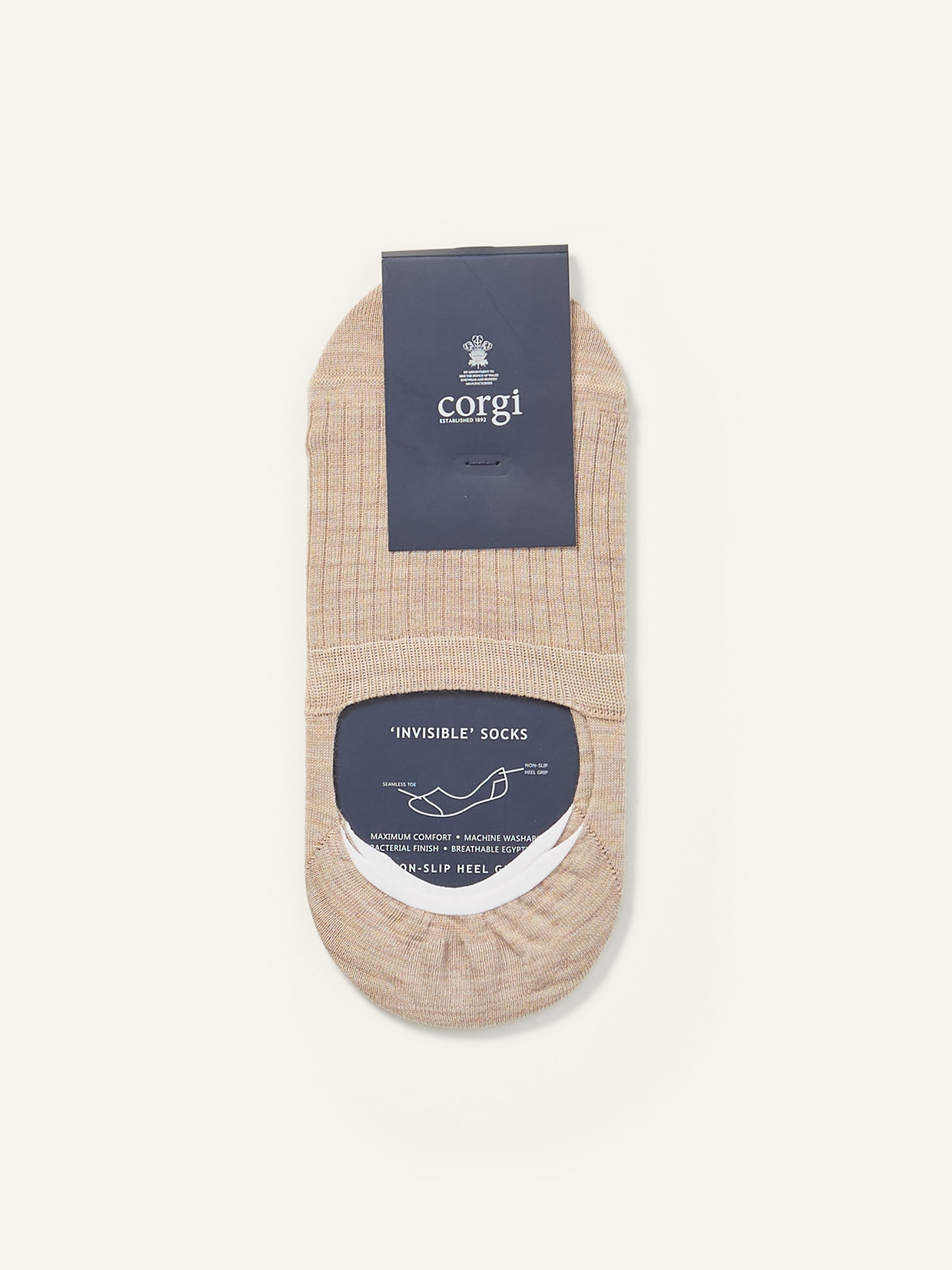 Invisible Wool Socks Beige