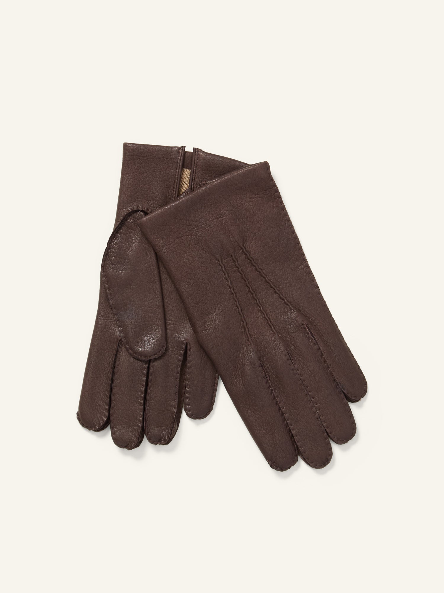 Cashmere Lined Deerskin Gloves Bark