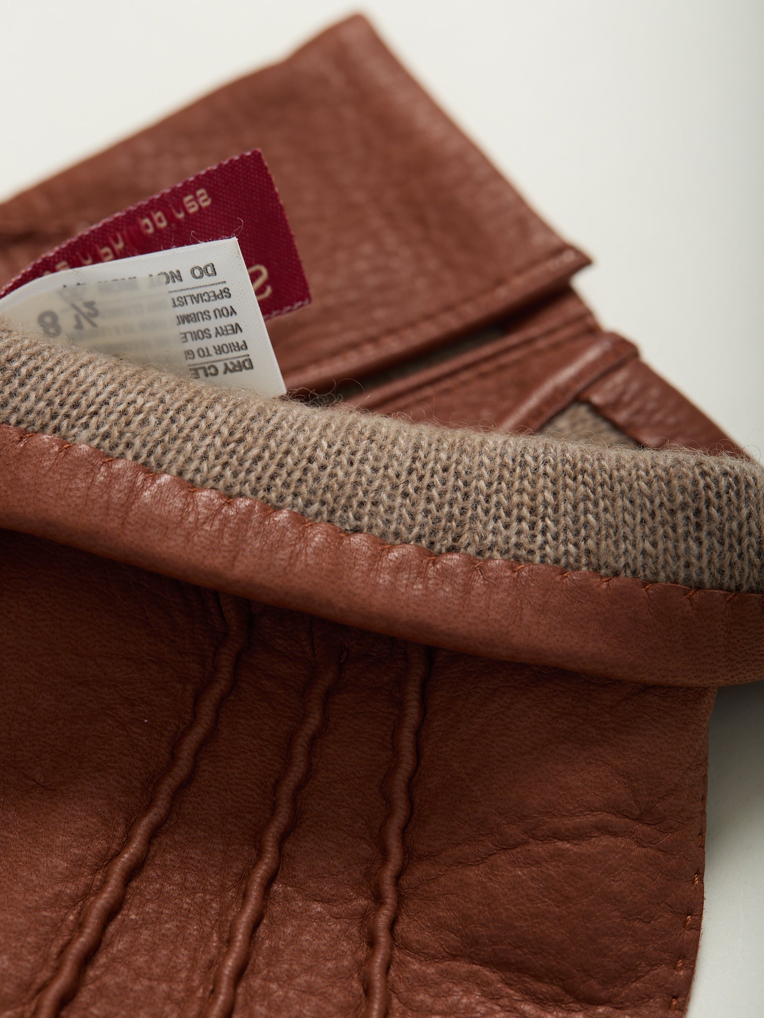 Cashmere Lined Deerskin Gloves Havana