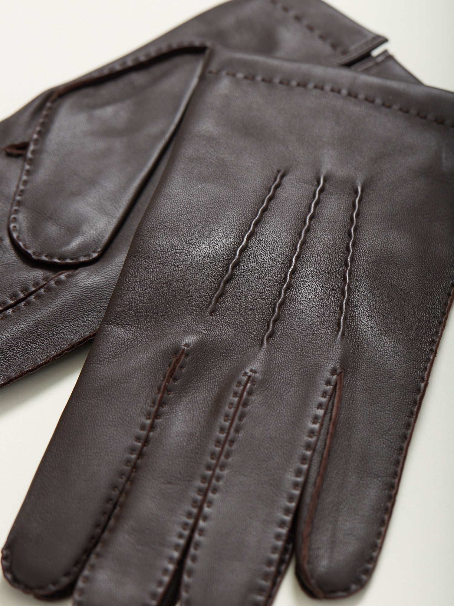 Cashmere Lined Leather Gloves Brown