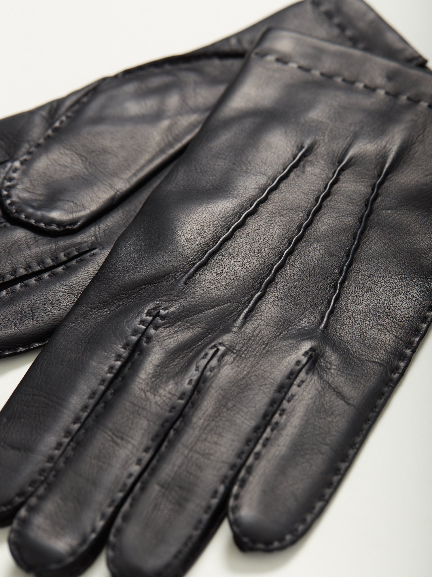 Cashmere Lined Leather Gloves Black