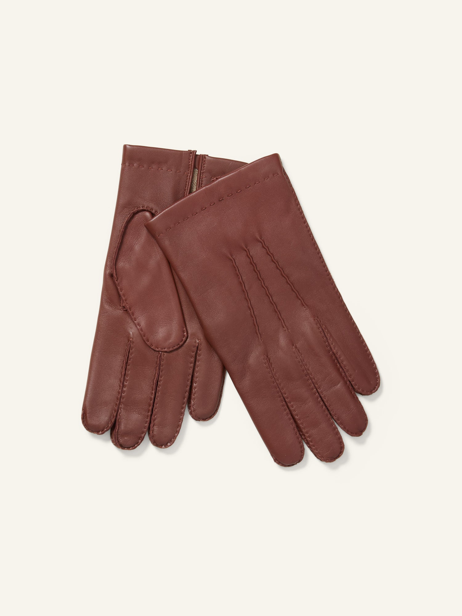 Cashmere Lined Leather Gloves Tan