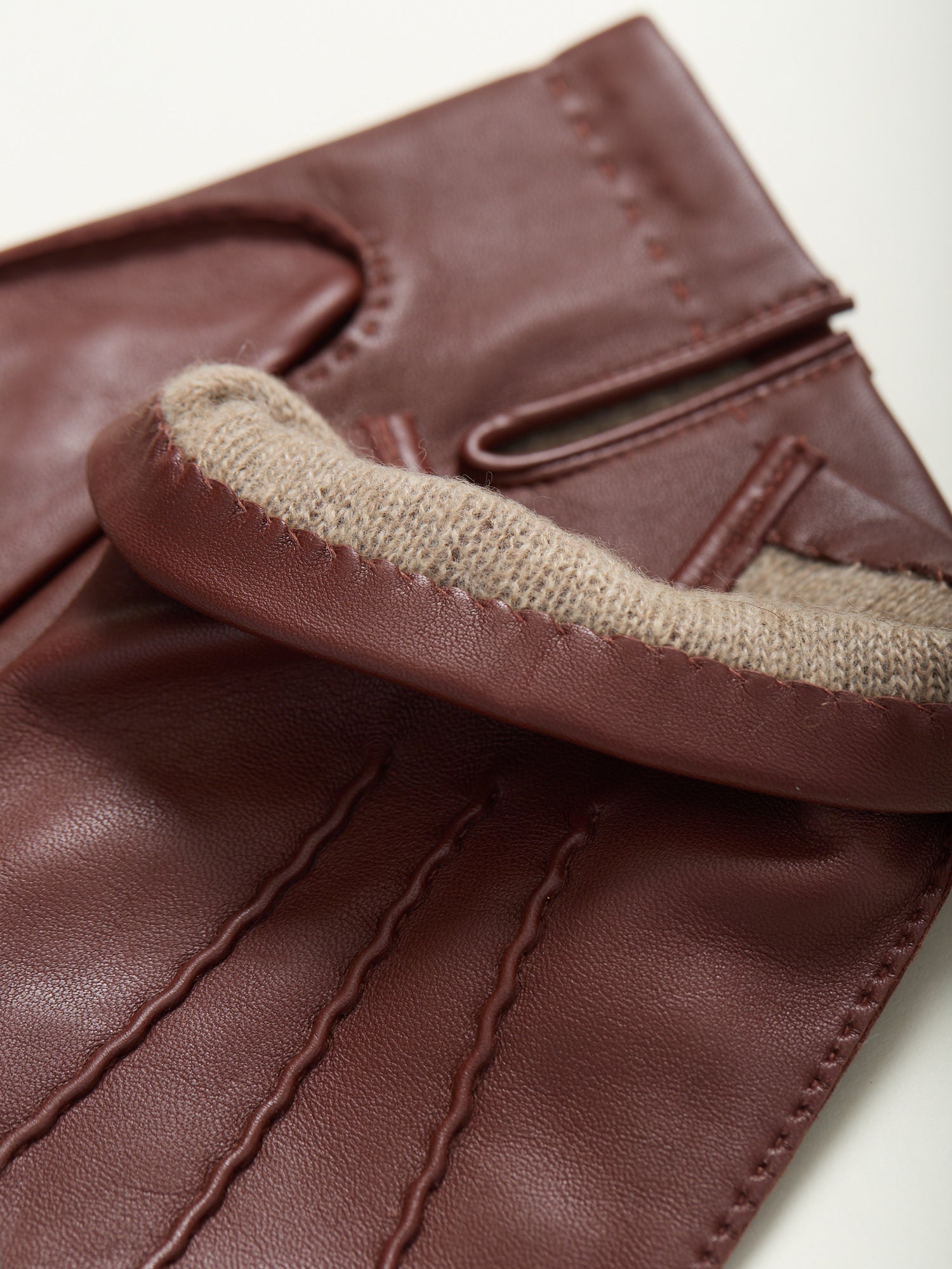 Cashmere Lined Leather Gloves Tan