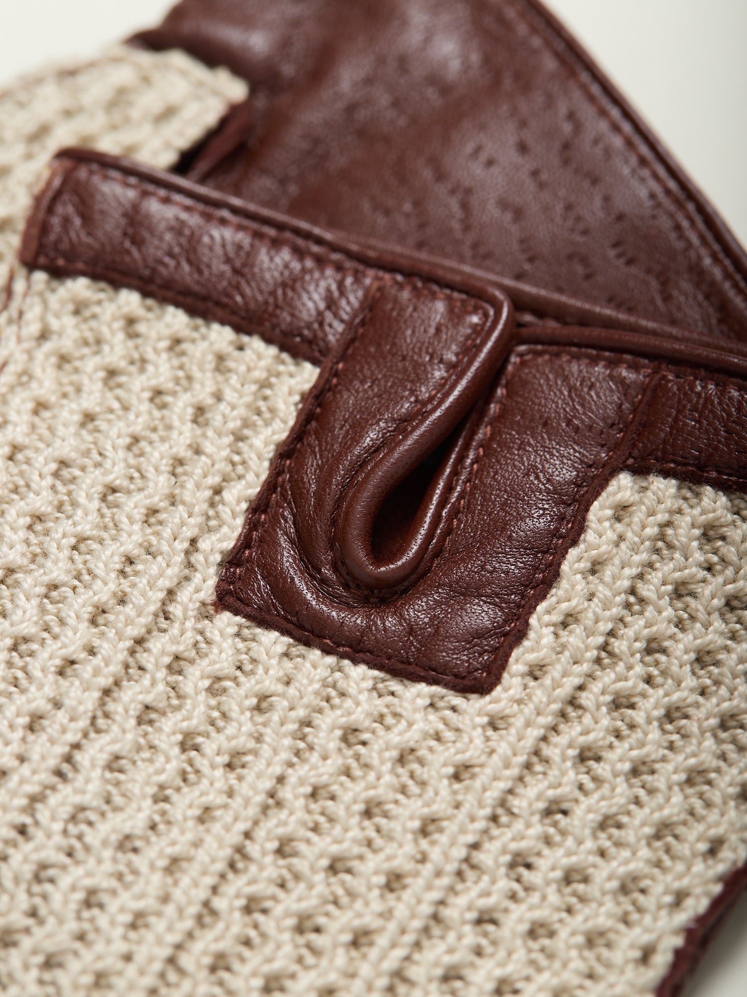 Cotton Crochet Back Driving Gloves English Tan