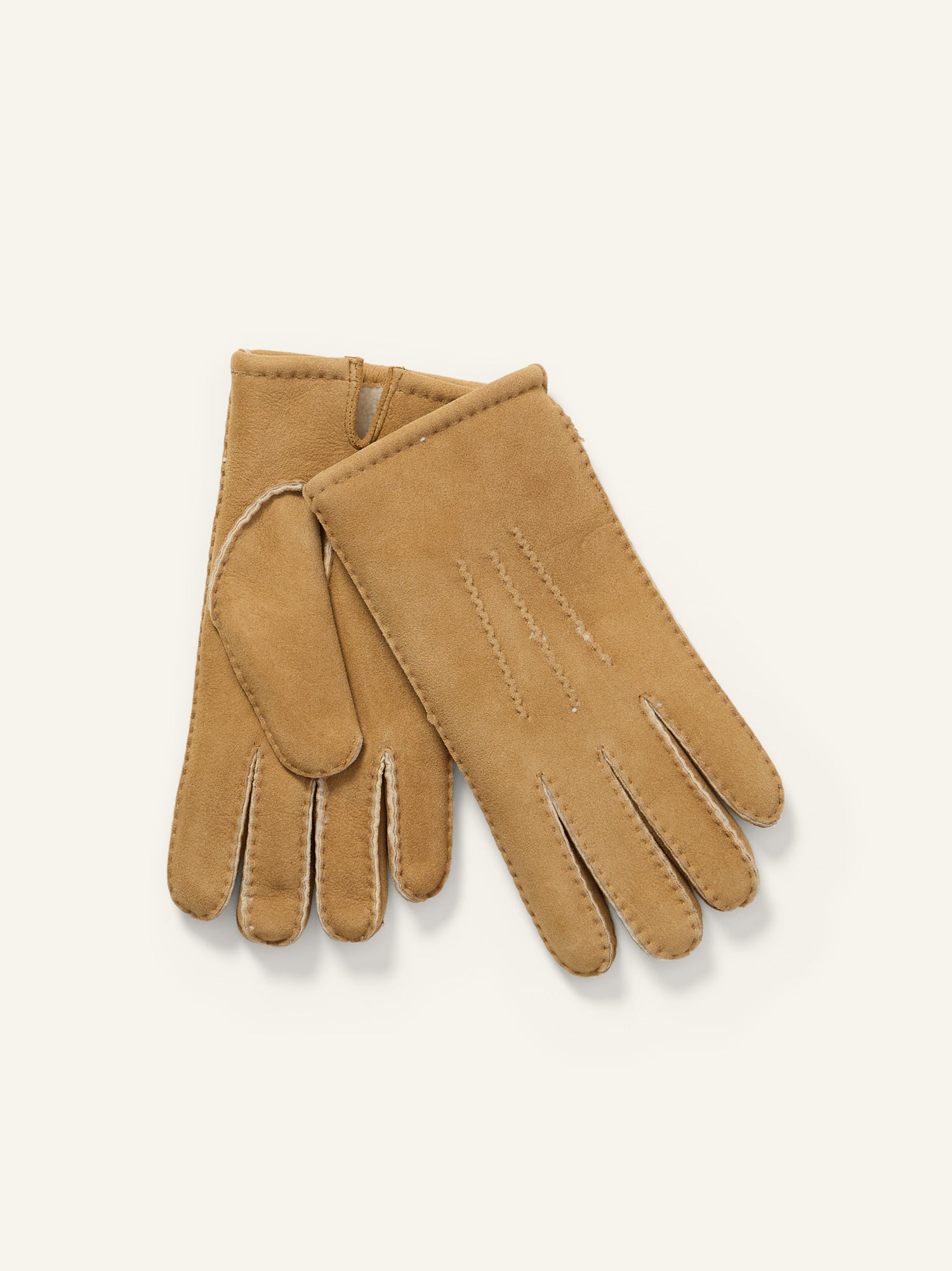 Lambskin Shearling Gloves Camel