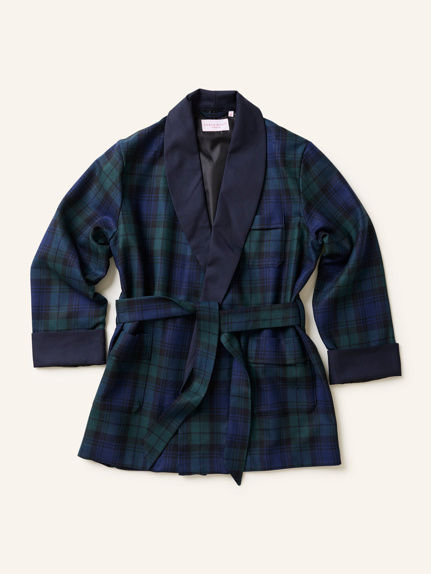 Wool Smoking Jacket Black Watch