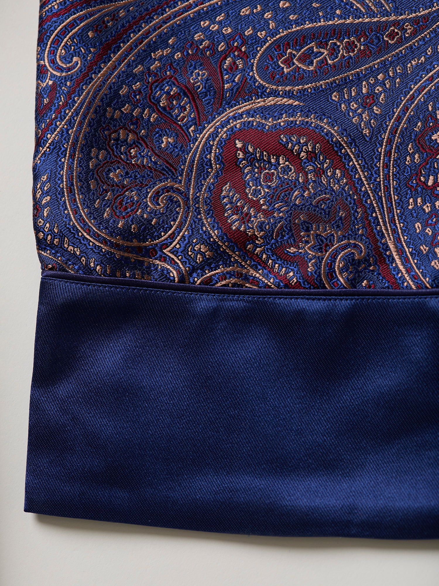 Jacquard Silk Dressing Gown Navy