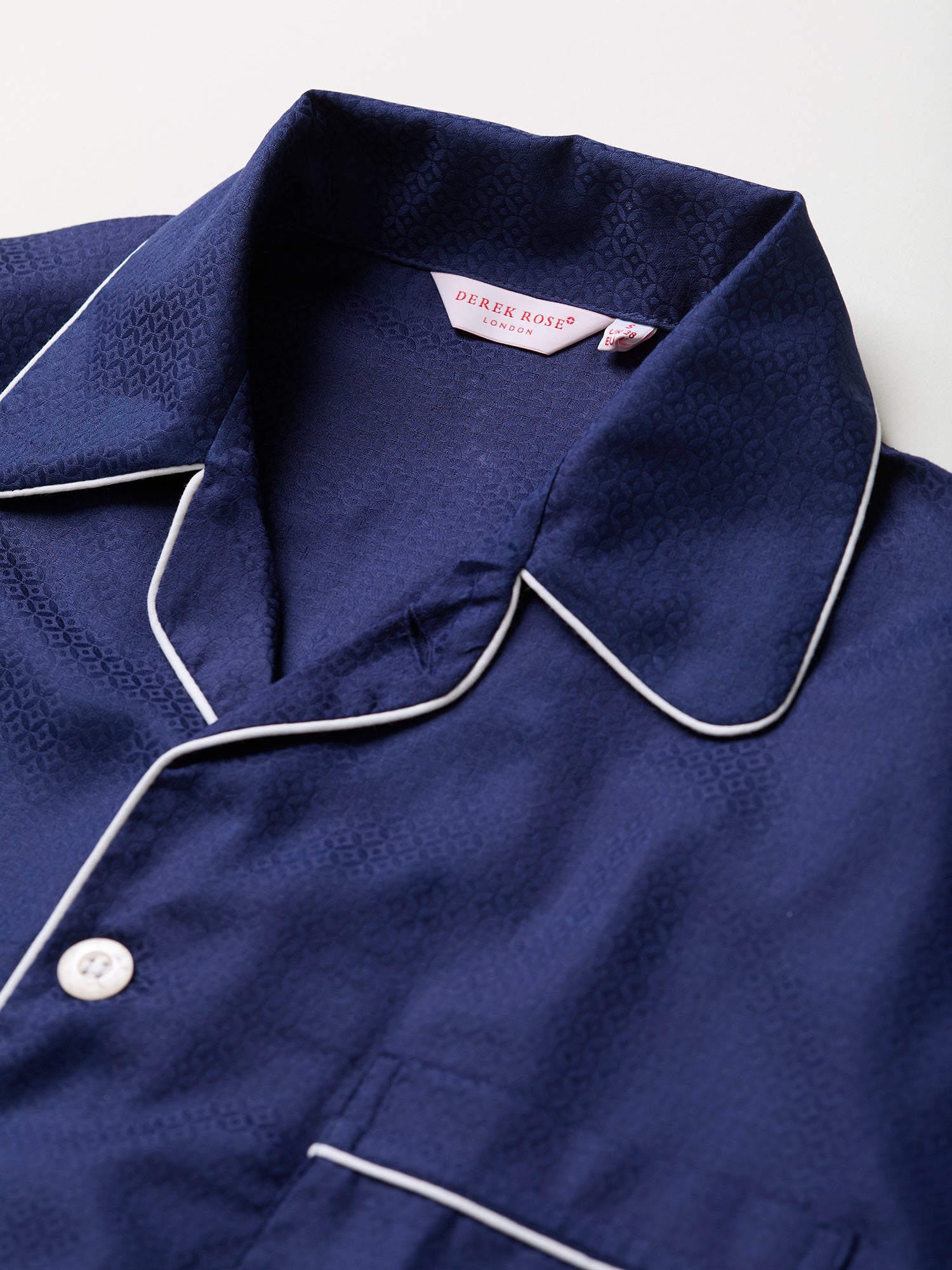 Jacquard Cotton Pyjamas Navy