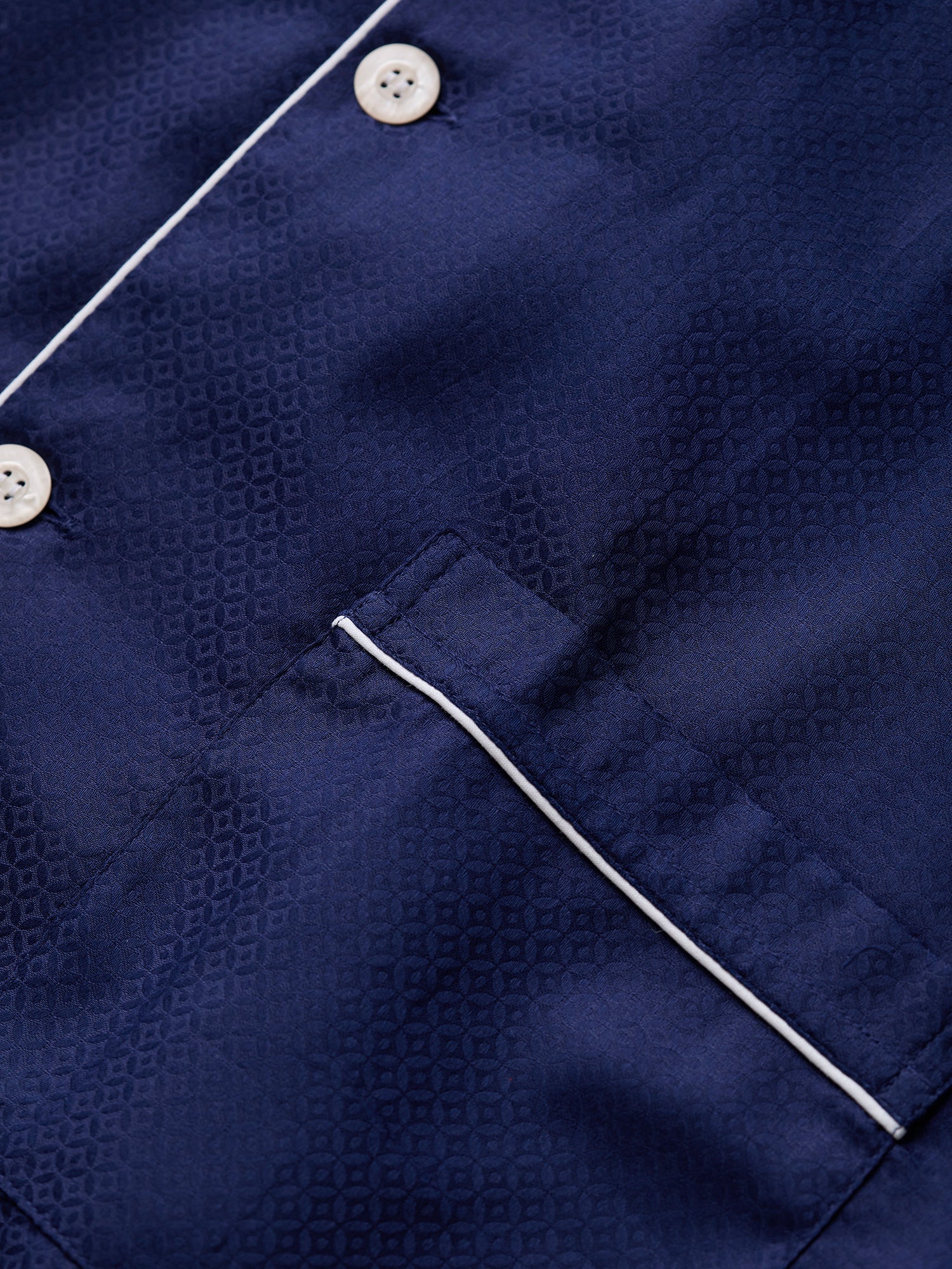 Jacquard Cotton Pyjamas Navy