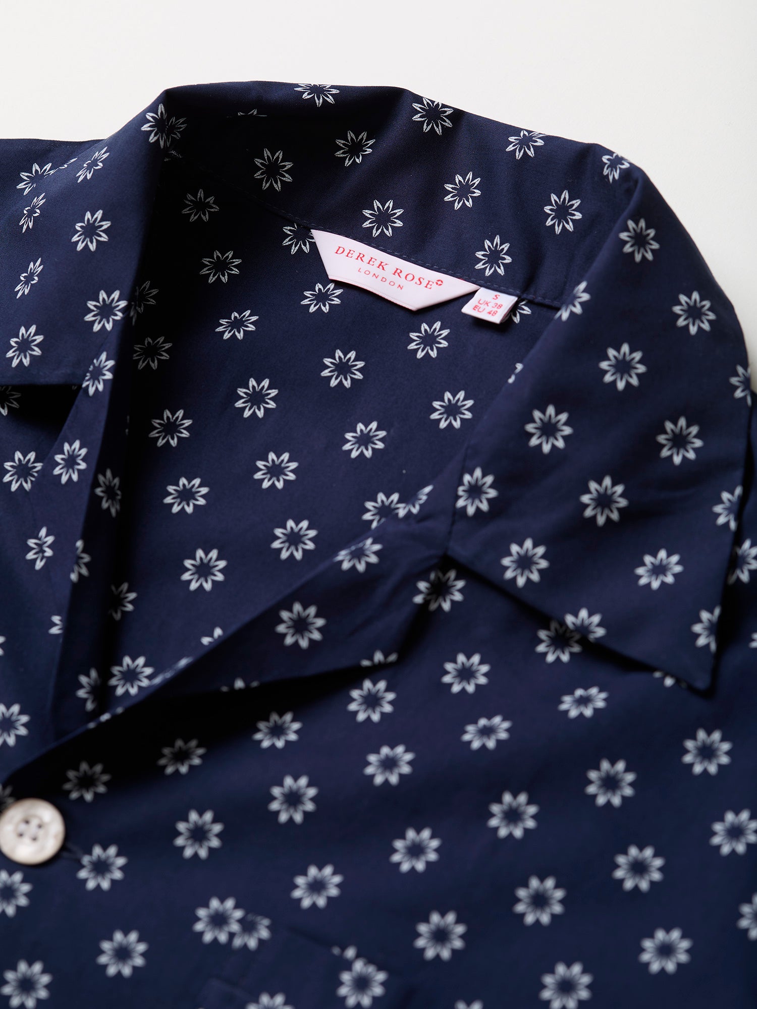 Batiste Short Pyjamas Flower Print Navy
