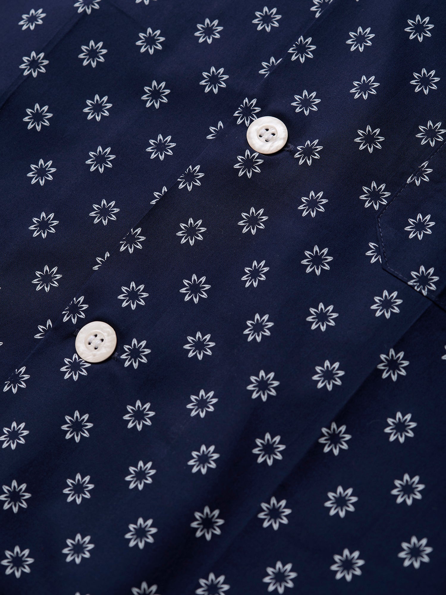 Batiste Short Pyjamas Flower Print Navy