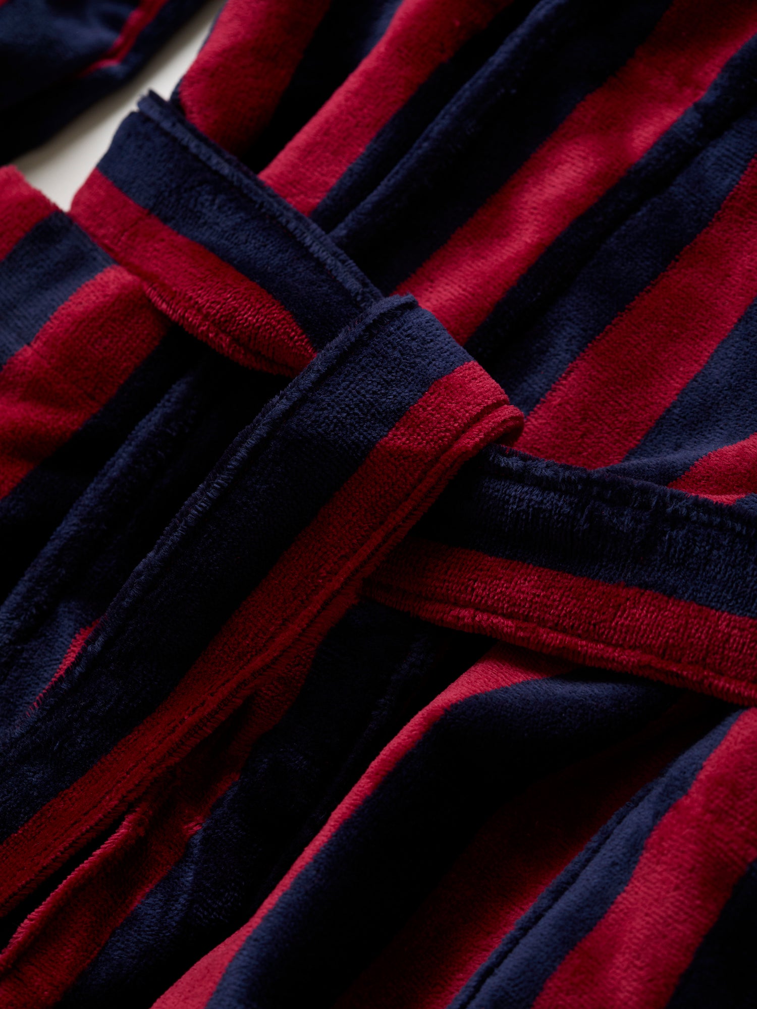 Terry Bathrobe Red Navy Stripe