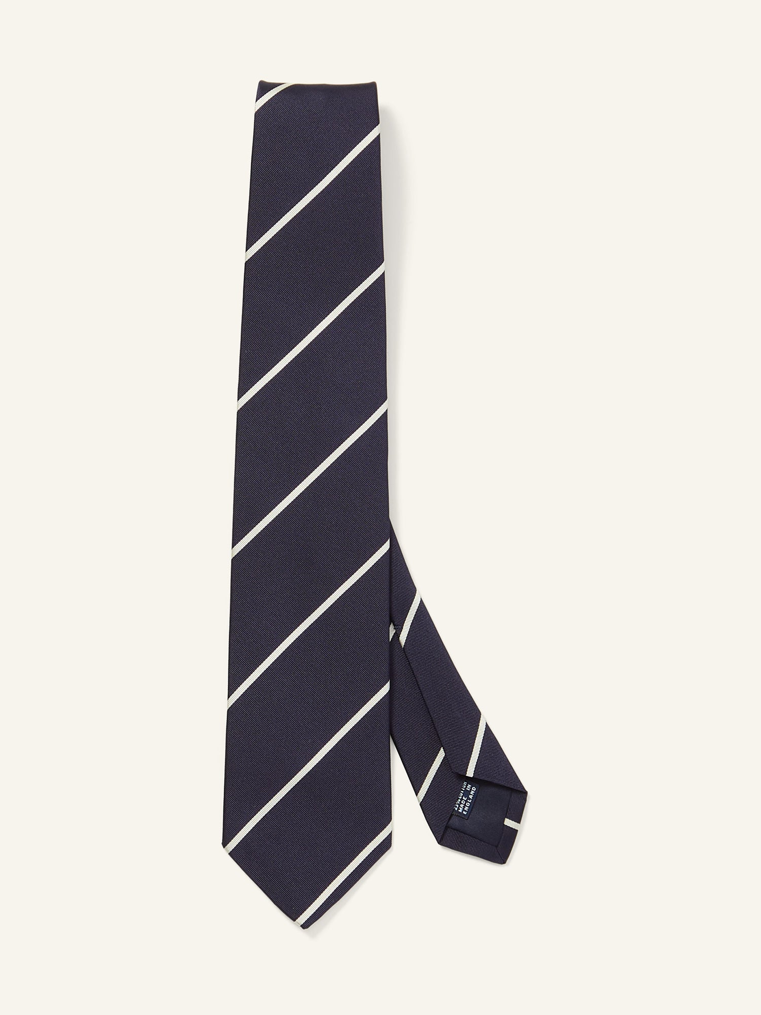 Thin Stripe Mogador Tie Navy & White