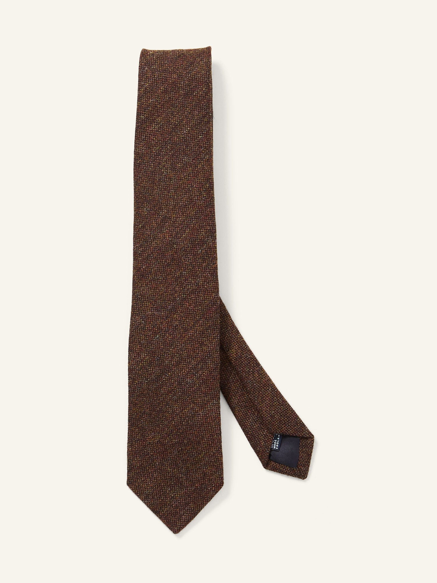 Plain Shetland Wool Tie Rust
