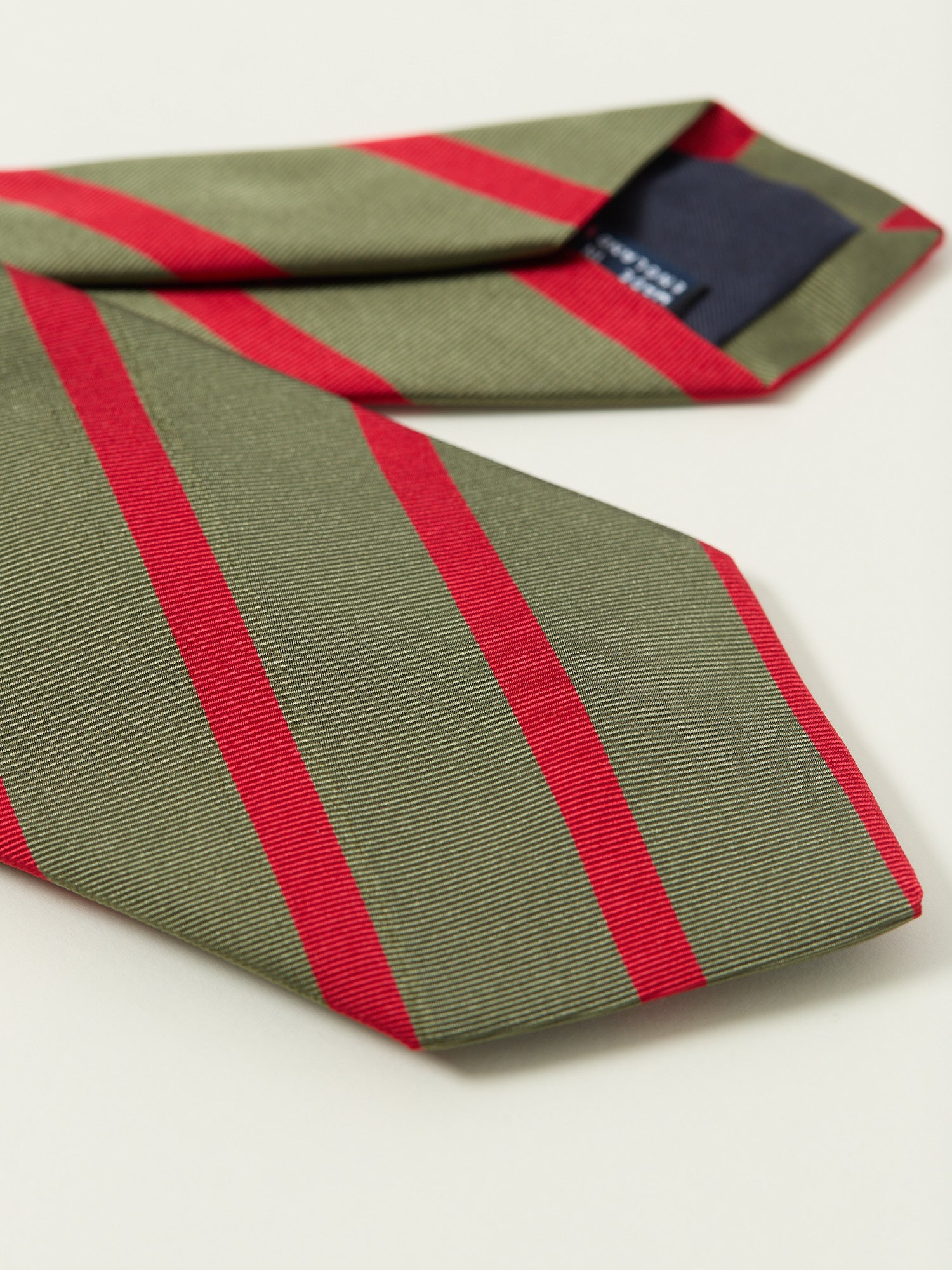 Bar Stripe Mogador Tie Olive & Red