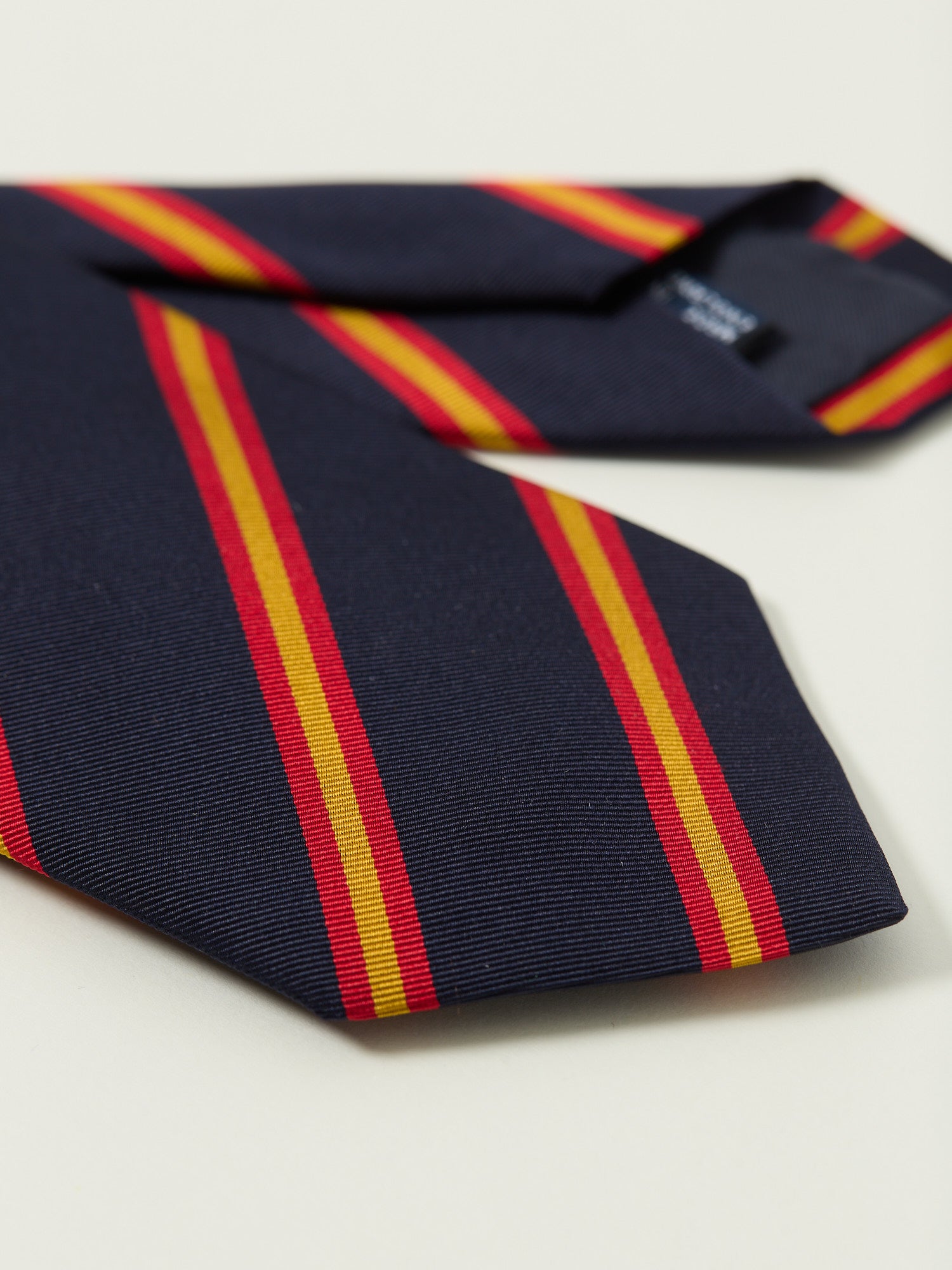 Bar Stripe Mogador Tie Navy, Red & Gold