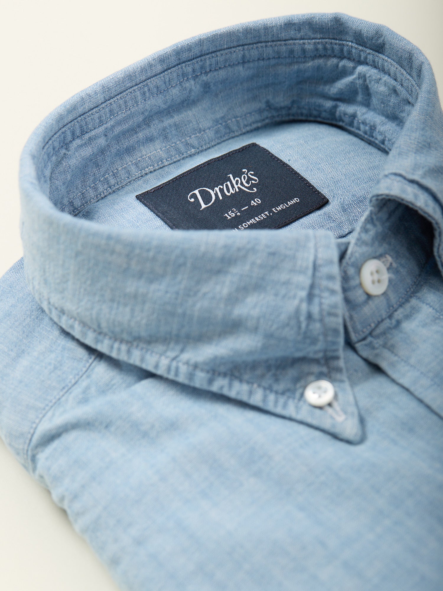 Chambray Button Down Shirt Bleach Blue