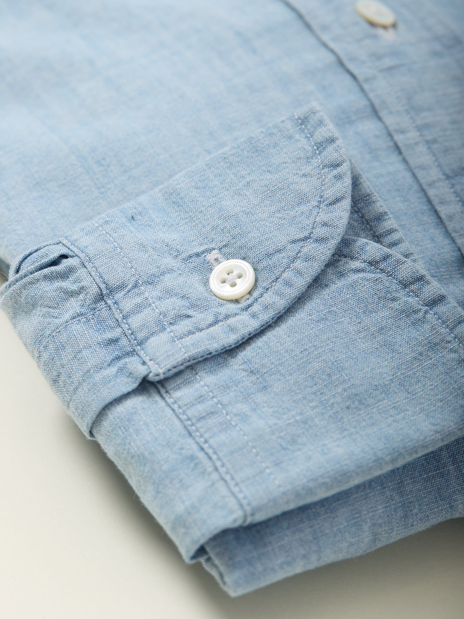 Chambray Button Down Shirt Bleach Blue