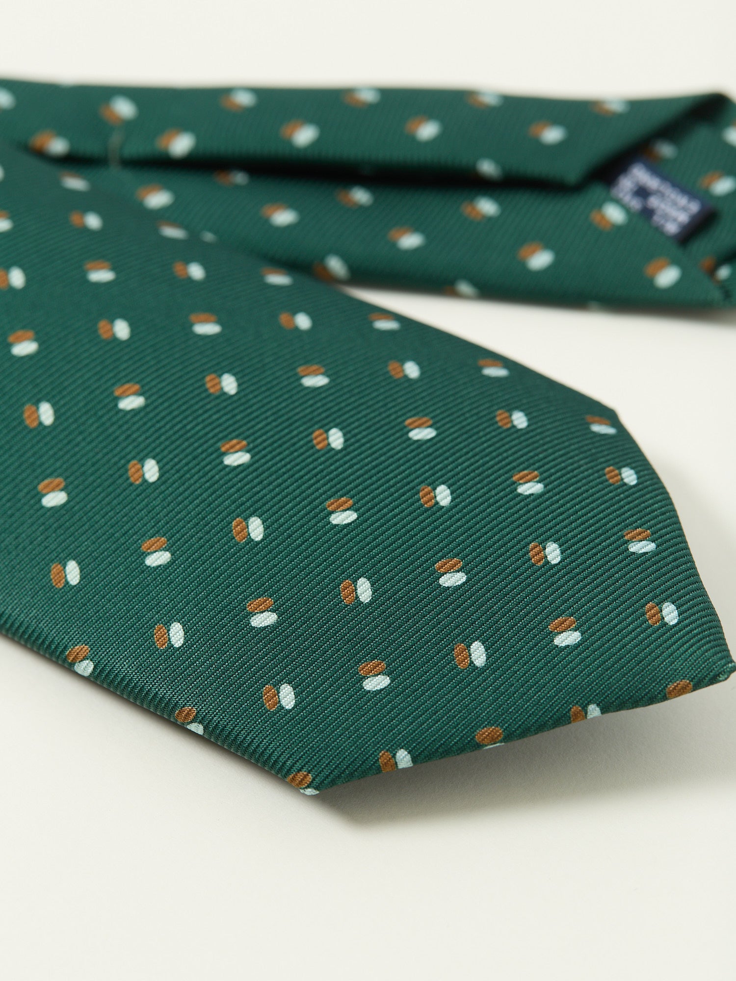 Double Dot Pattern Silk Tie Green