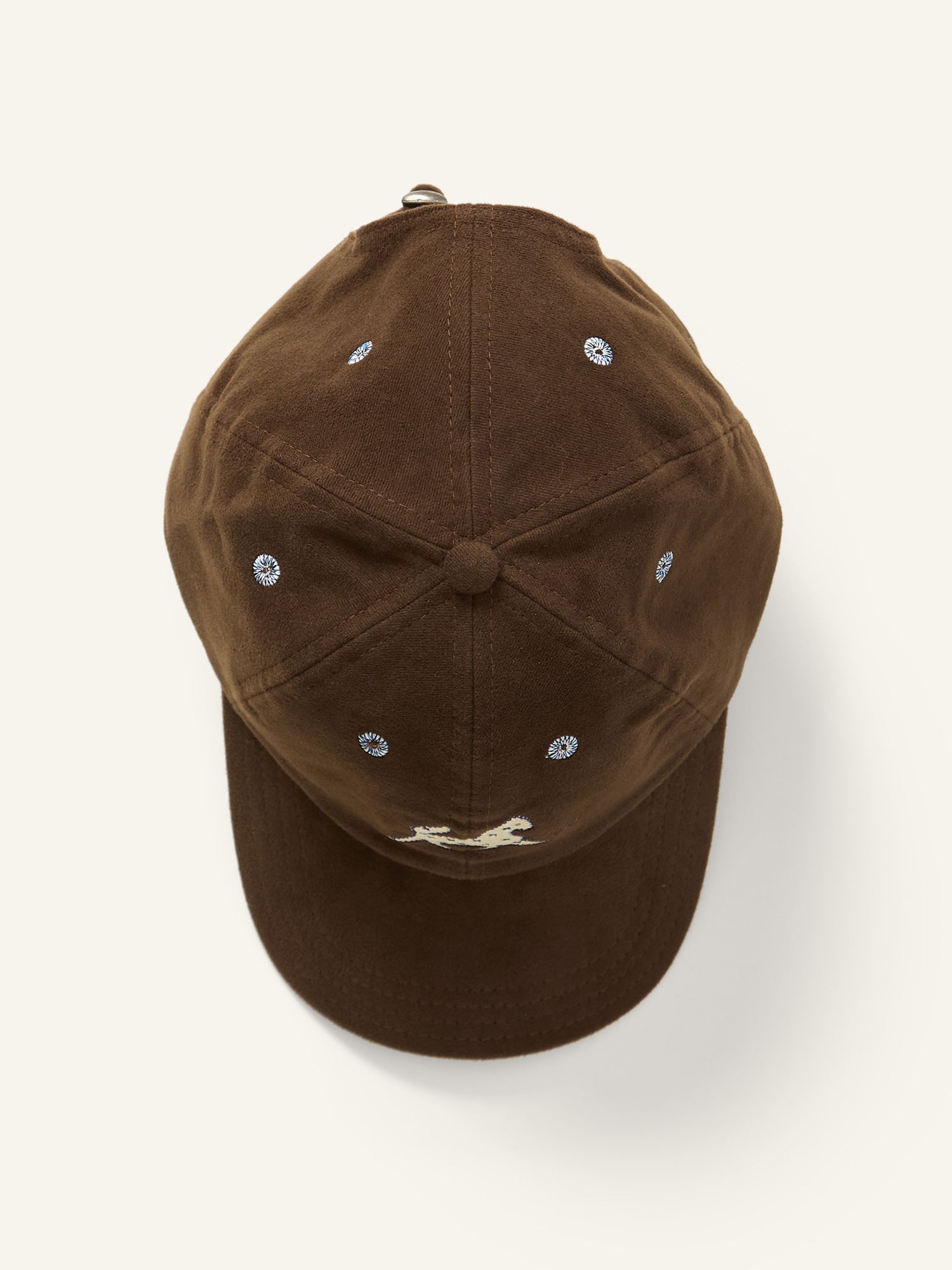 Horse Applique Moleskin Baseball Cap Brown