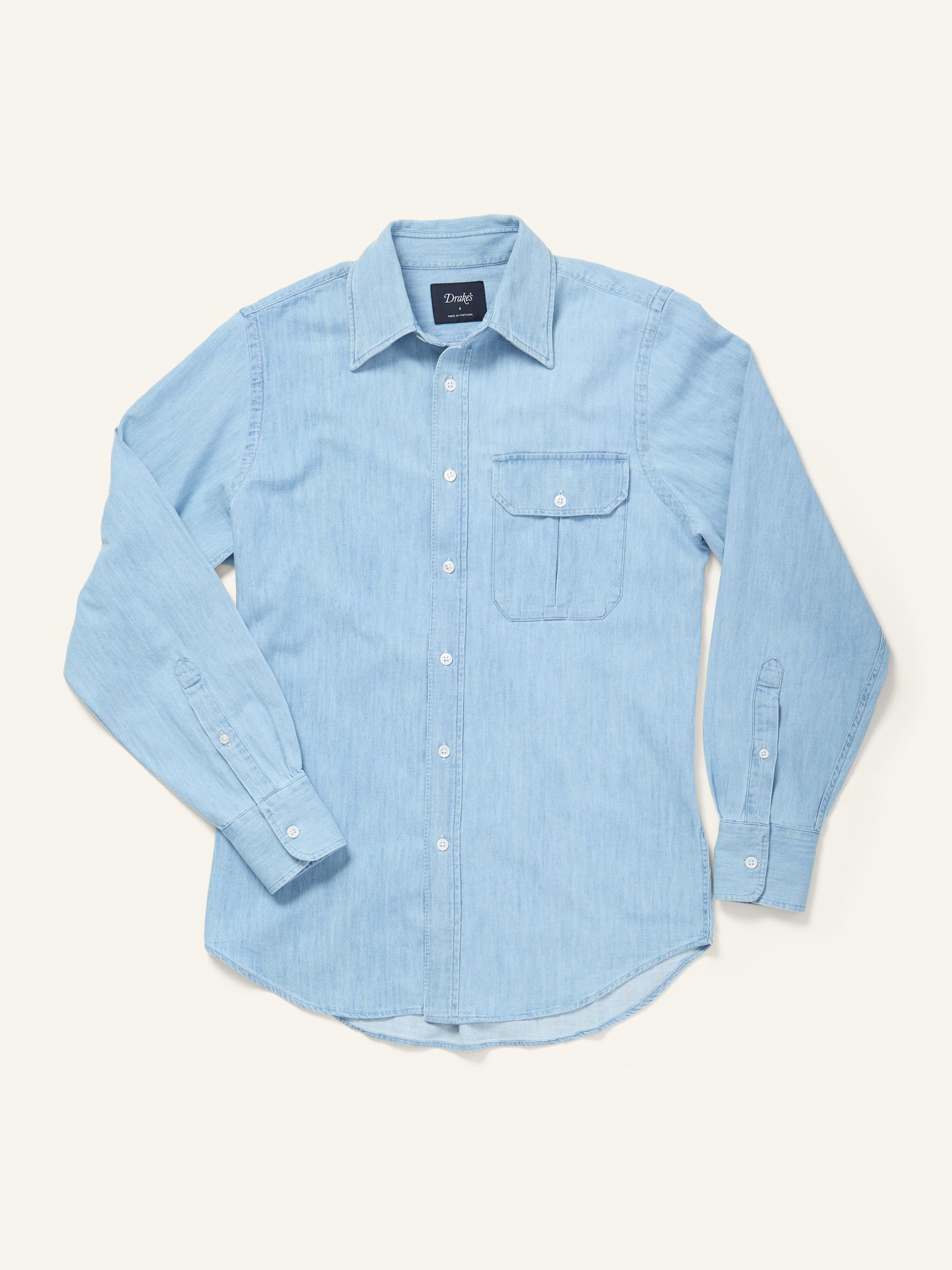 Bleach Wash Denim Work Shirt