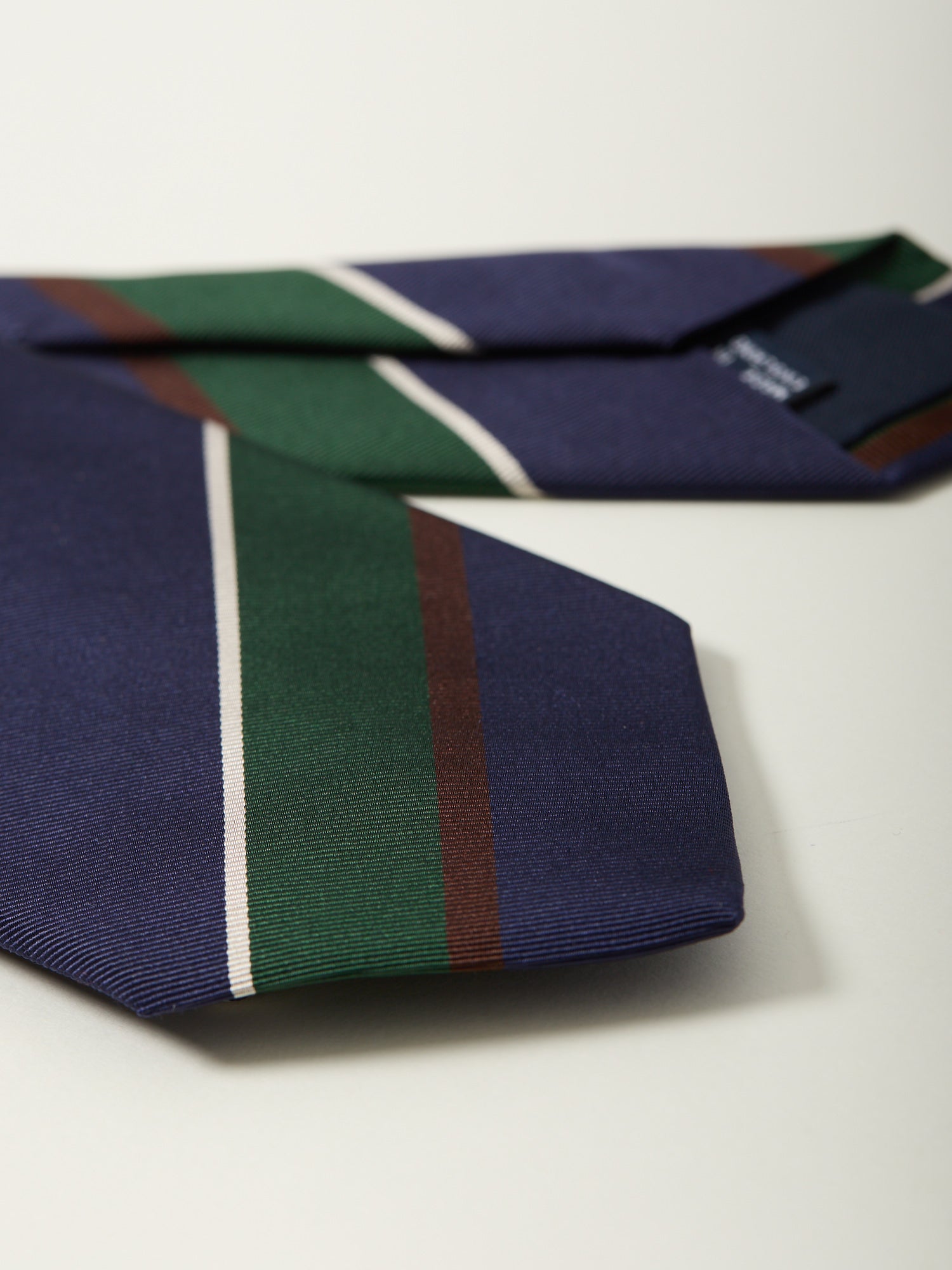 Stripe Mogador Tie Navy/Brown/Green