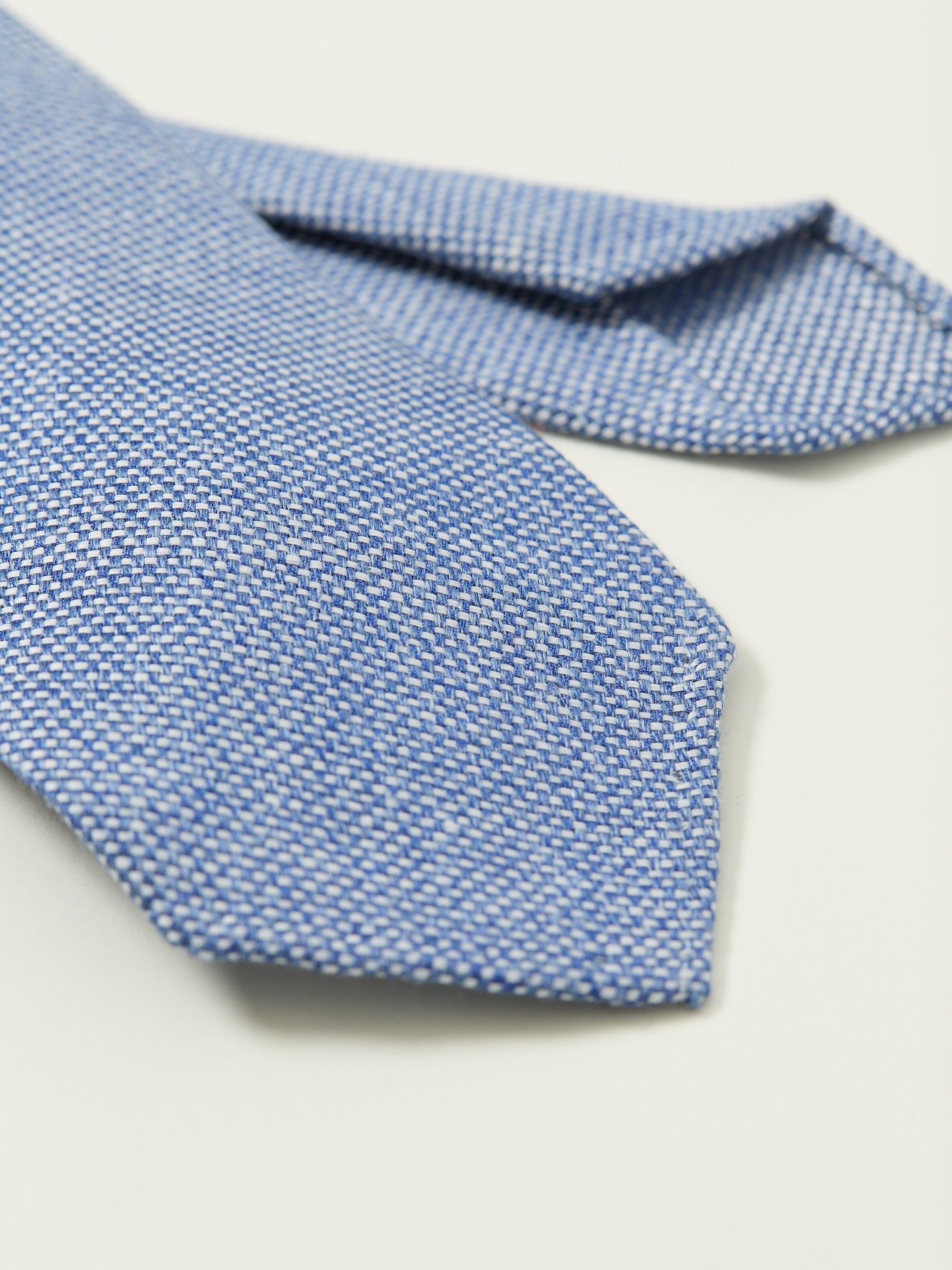 Pin-Dot Motif Linen-Silk Tie Blue