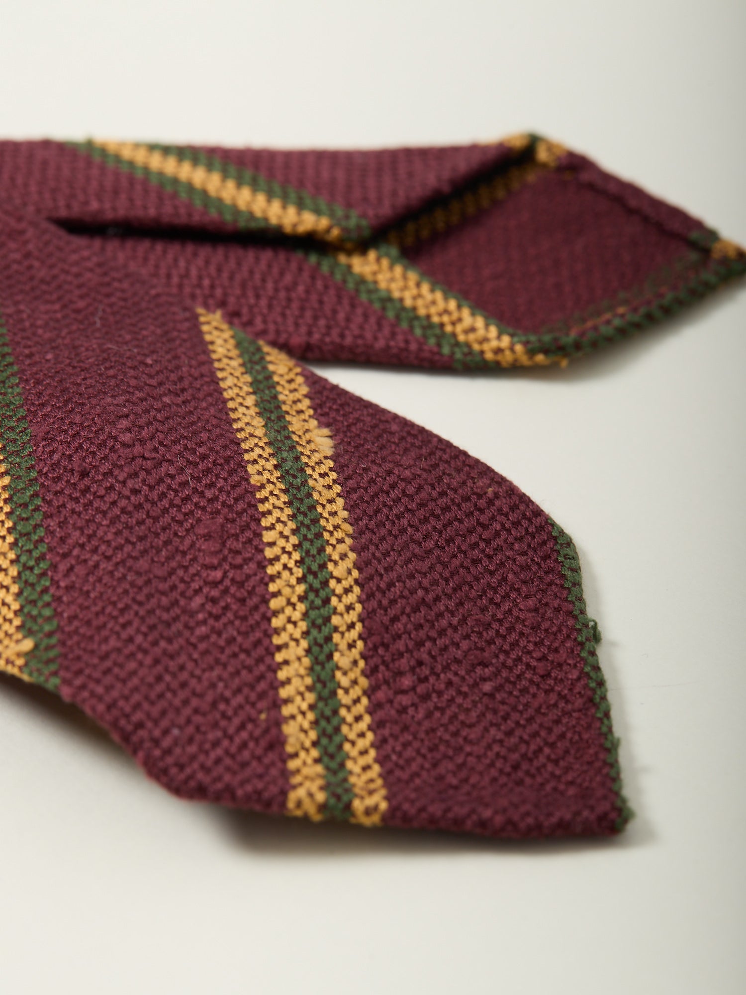 Sandwich Stripe Shantung Silk Tie Red/Gold/Green