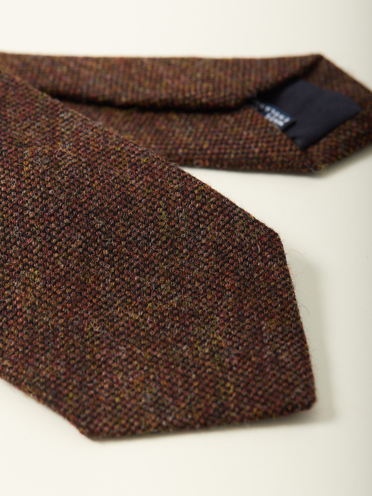 Plain Shetland Wool Tie Rust