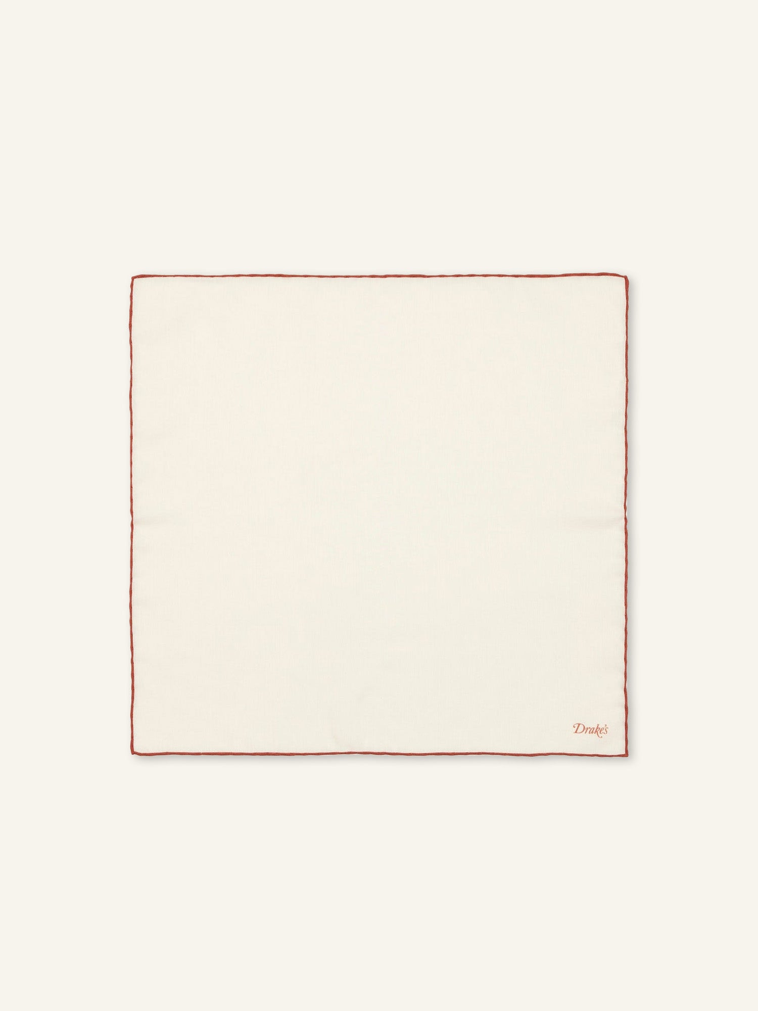 Shoe String Wool/Silk Pocket Square Rust