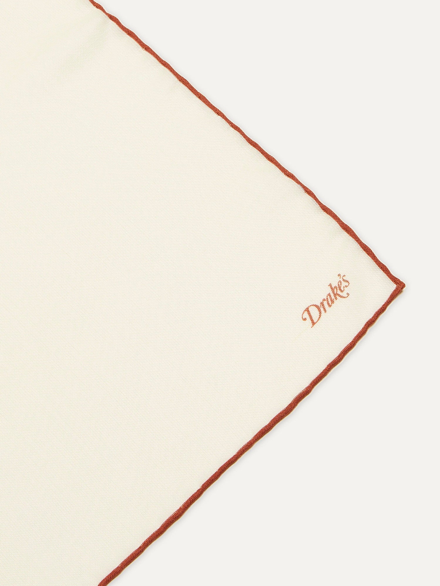 Shoe String Wool/Silk Pocket Square Rust