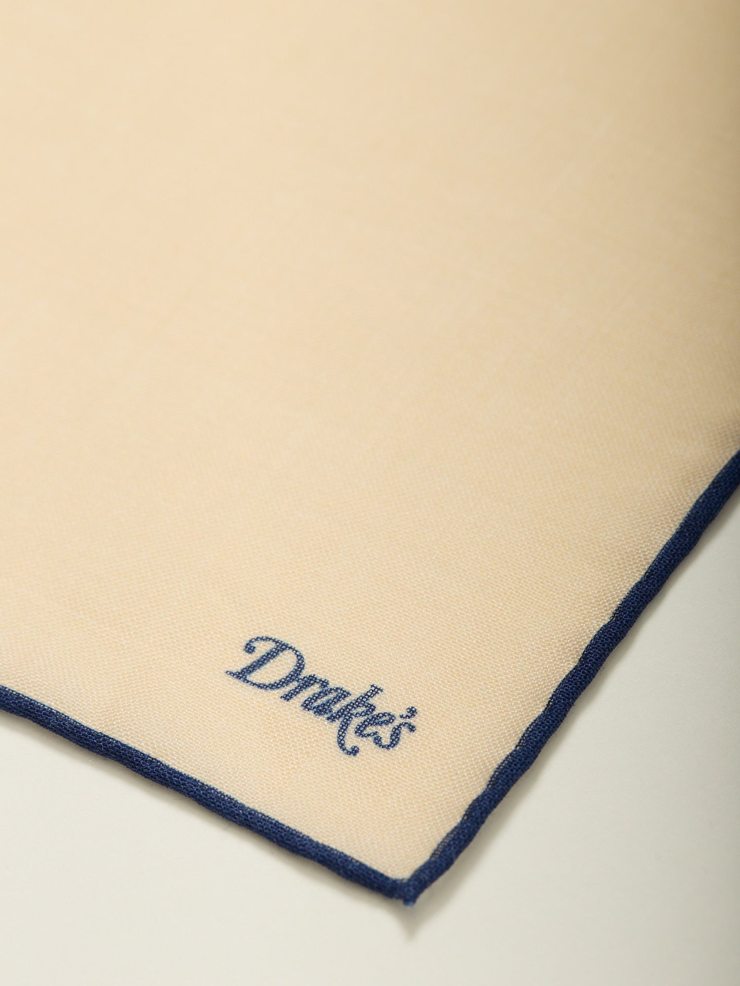 Shoe String Wool/Silk Pocket Square Blue