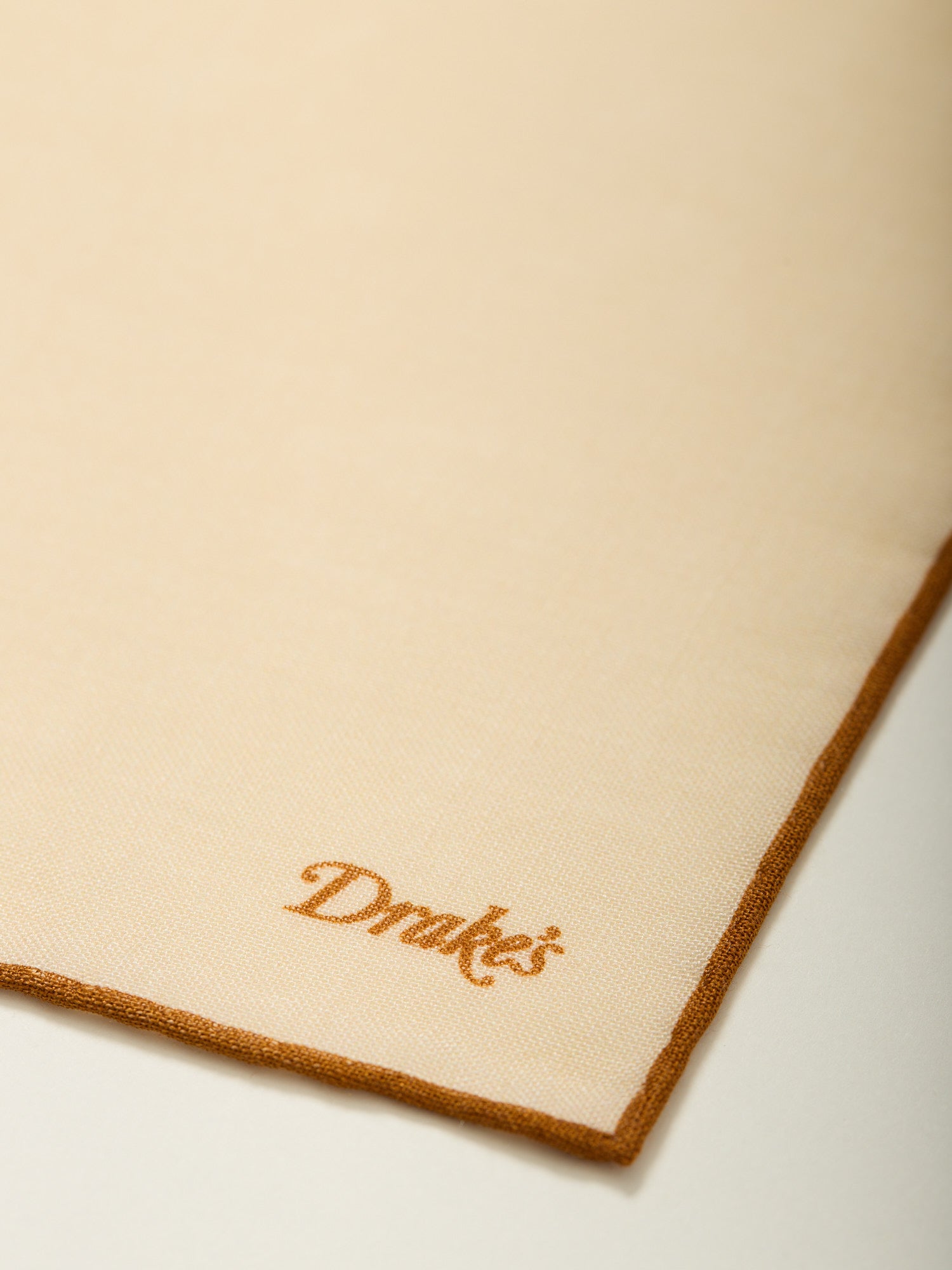 Shoe String Wool/Silk Pocket Square Gold
