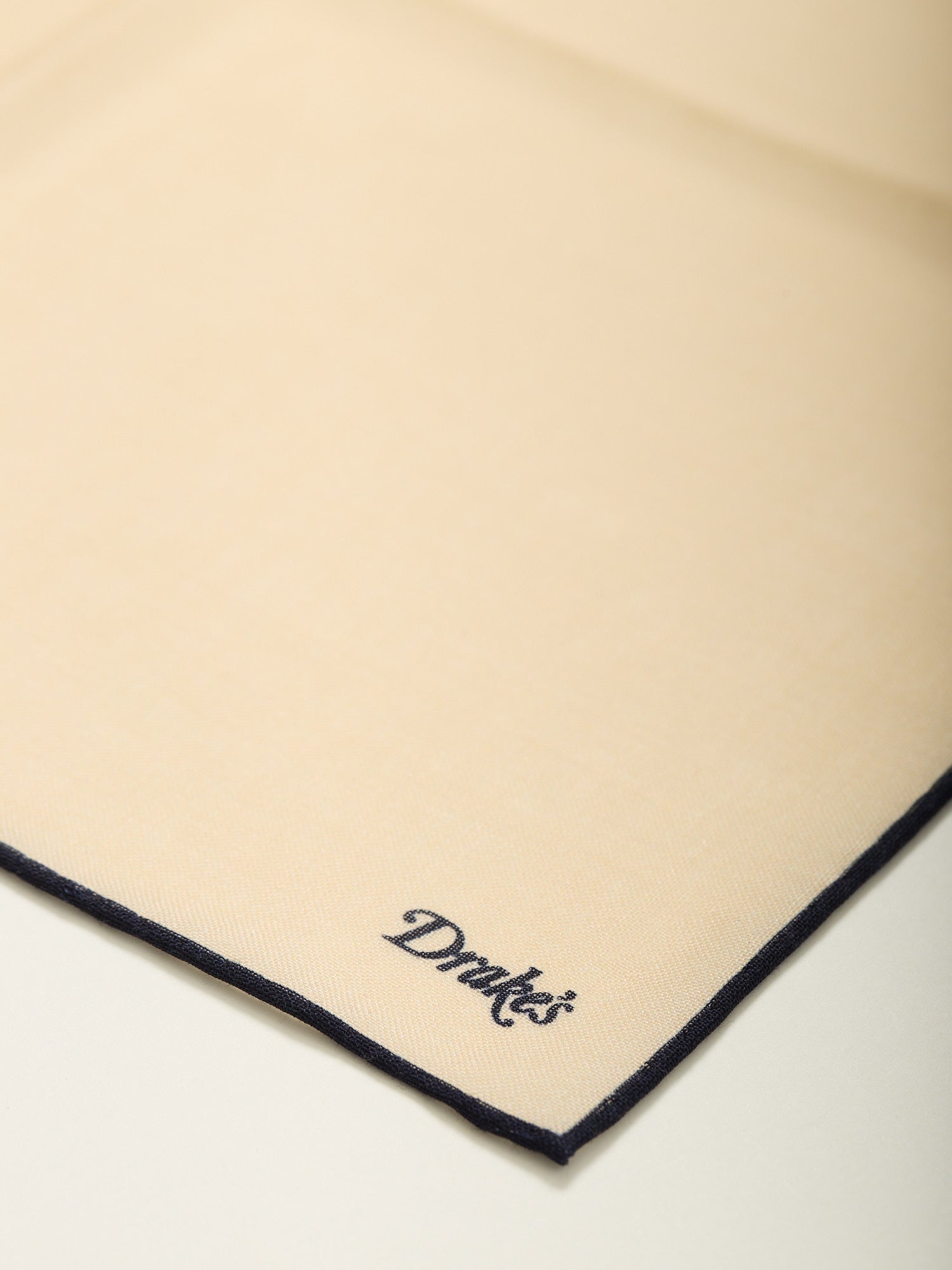 Shoe String Wool/Silk Pocket Square Navy