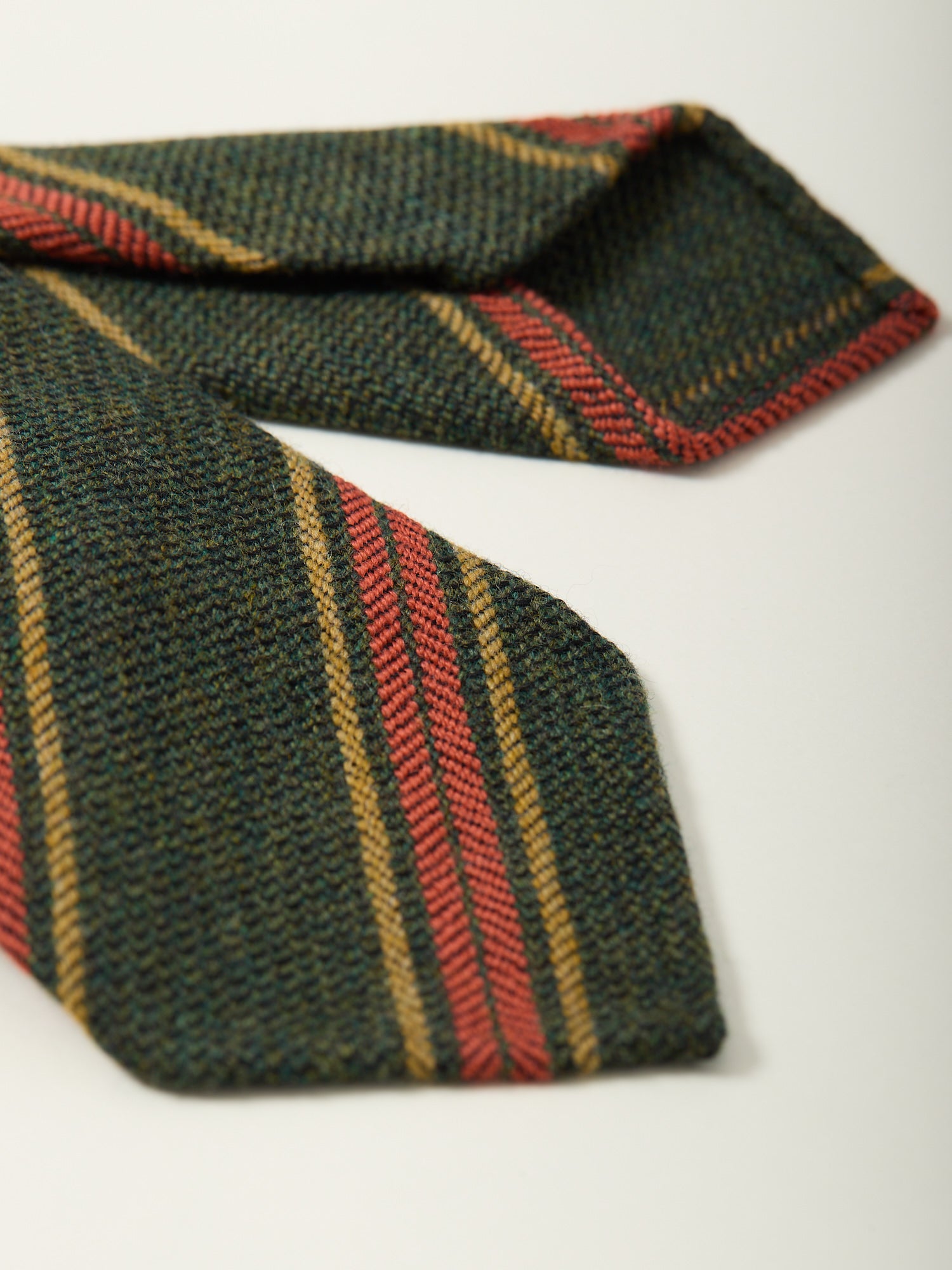 Triple Stripe Wool Tie Green/Yellow/Red
