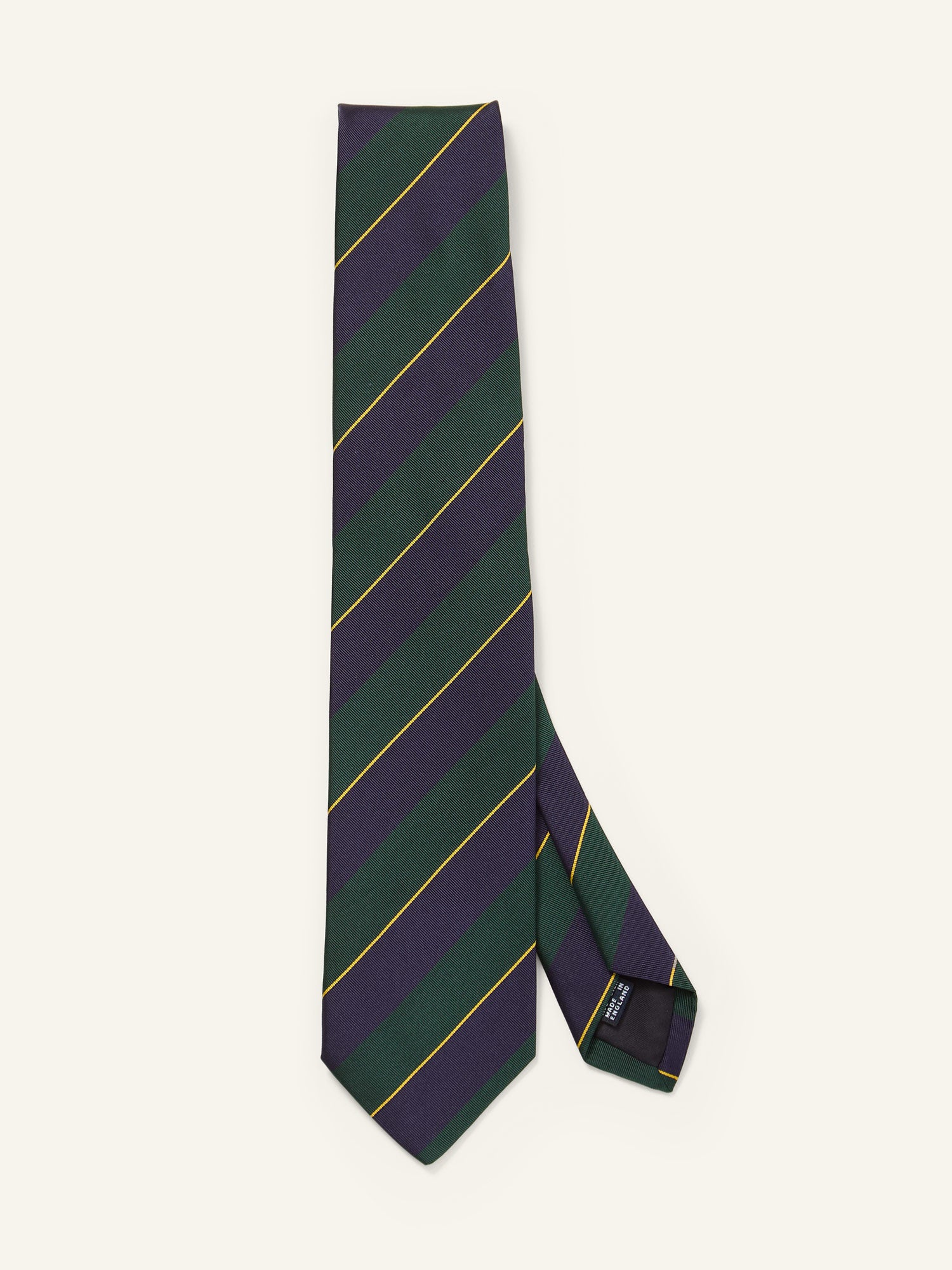 Line Stripe Mogador Tie Navy, Green & Yellow