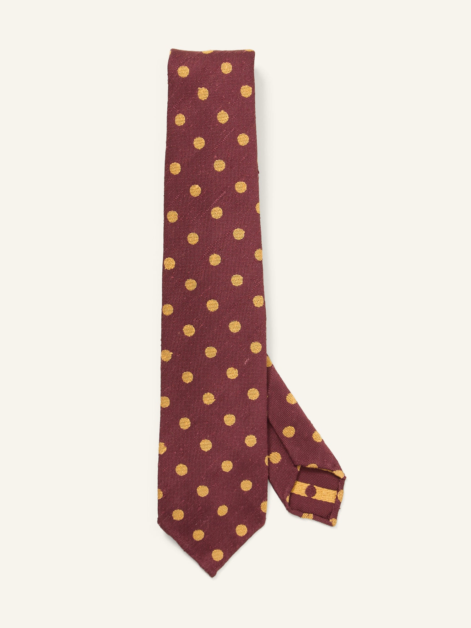 Shantung Spot Pattern Silk Tie Burgundy