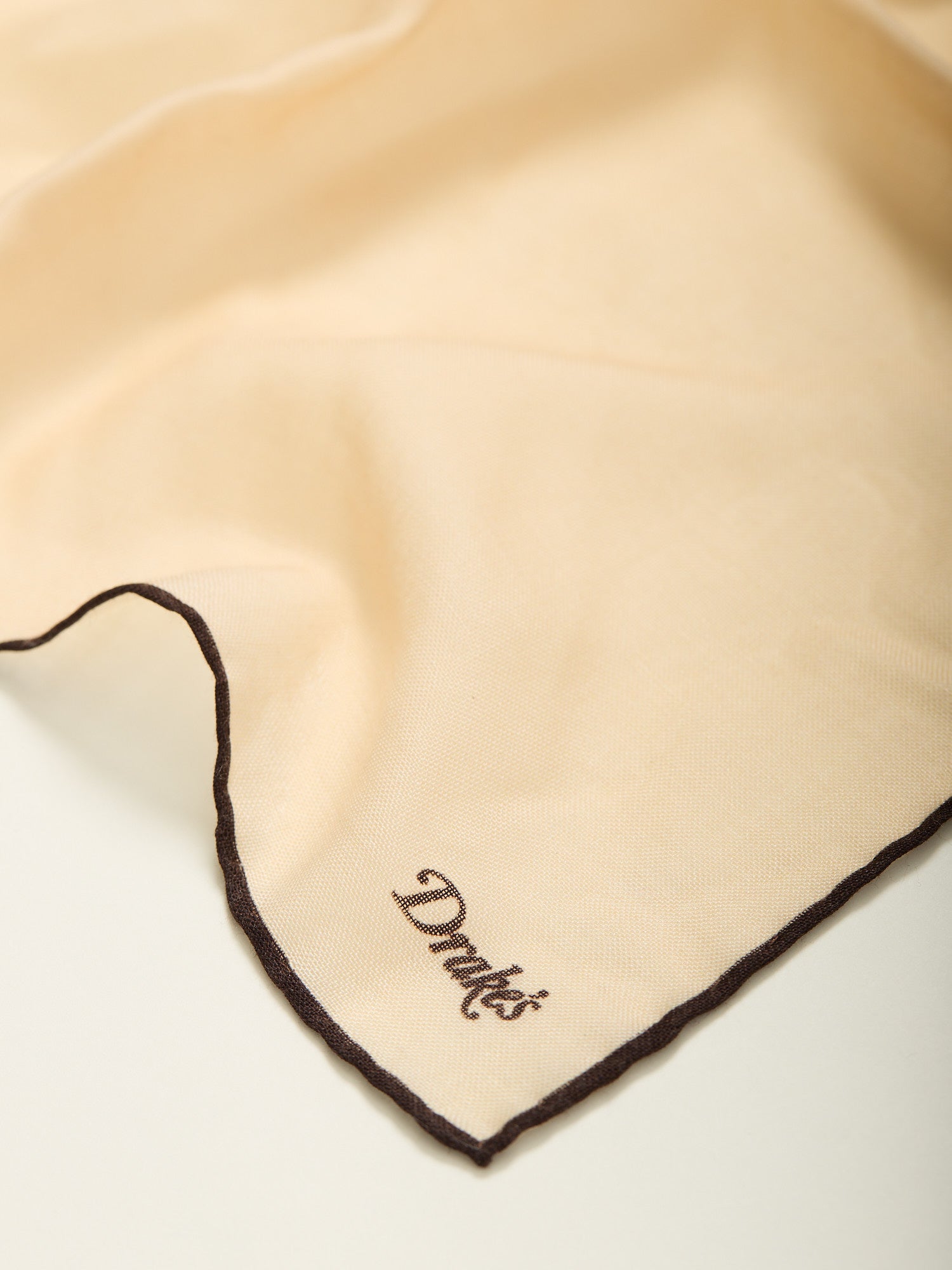 Shoe String Wool/Silk Pocket Square Brown