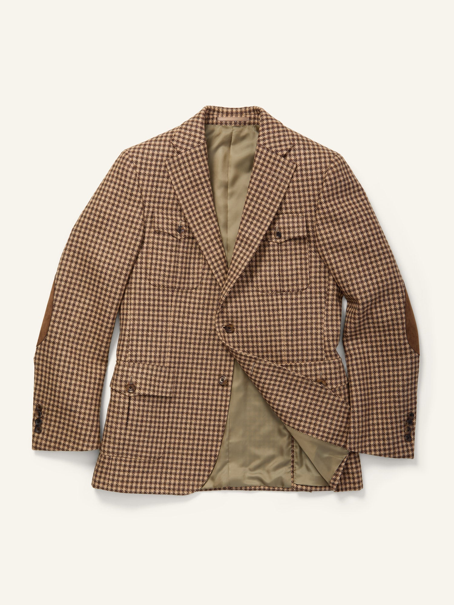 Gunton Norfolk Tweed Jacket Beige Dogtooth