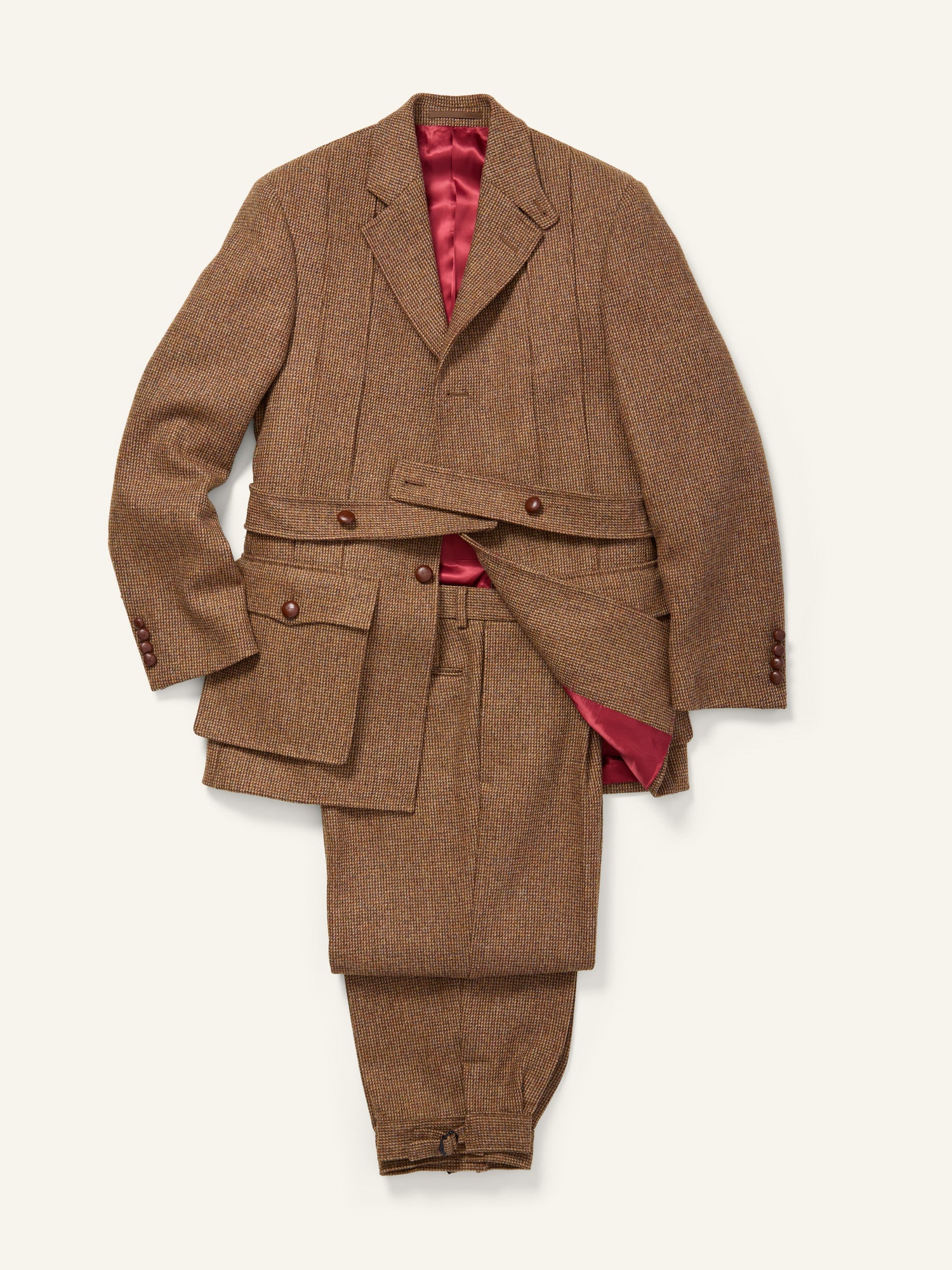 Full Norfolk Tweed Jacket Tan Barleycorn