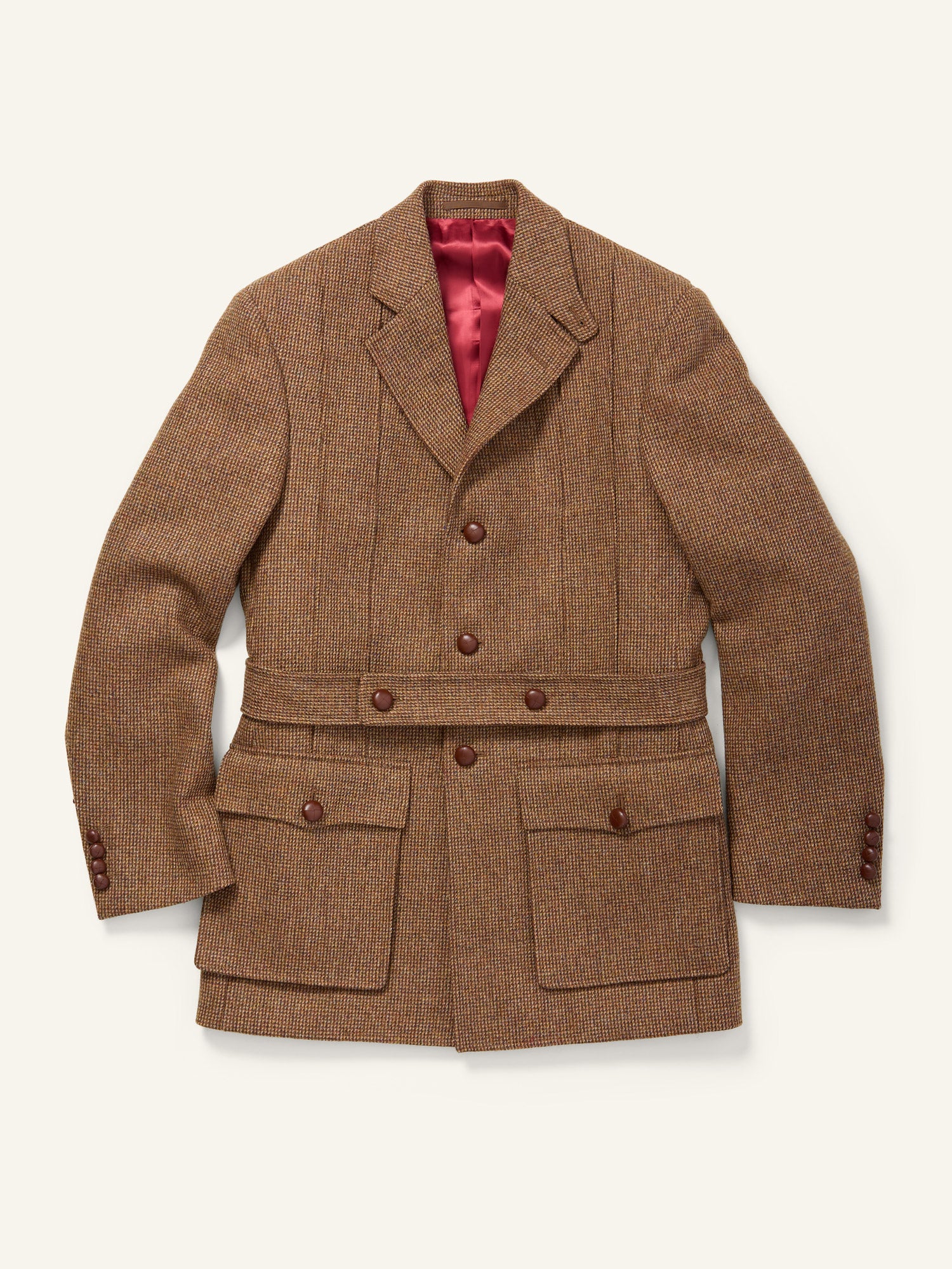 Full Norfolk Tweed Jacket Tan Barleycorn